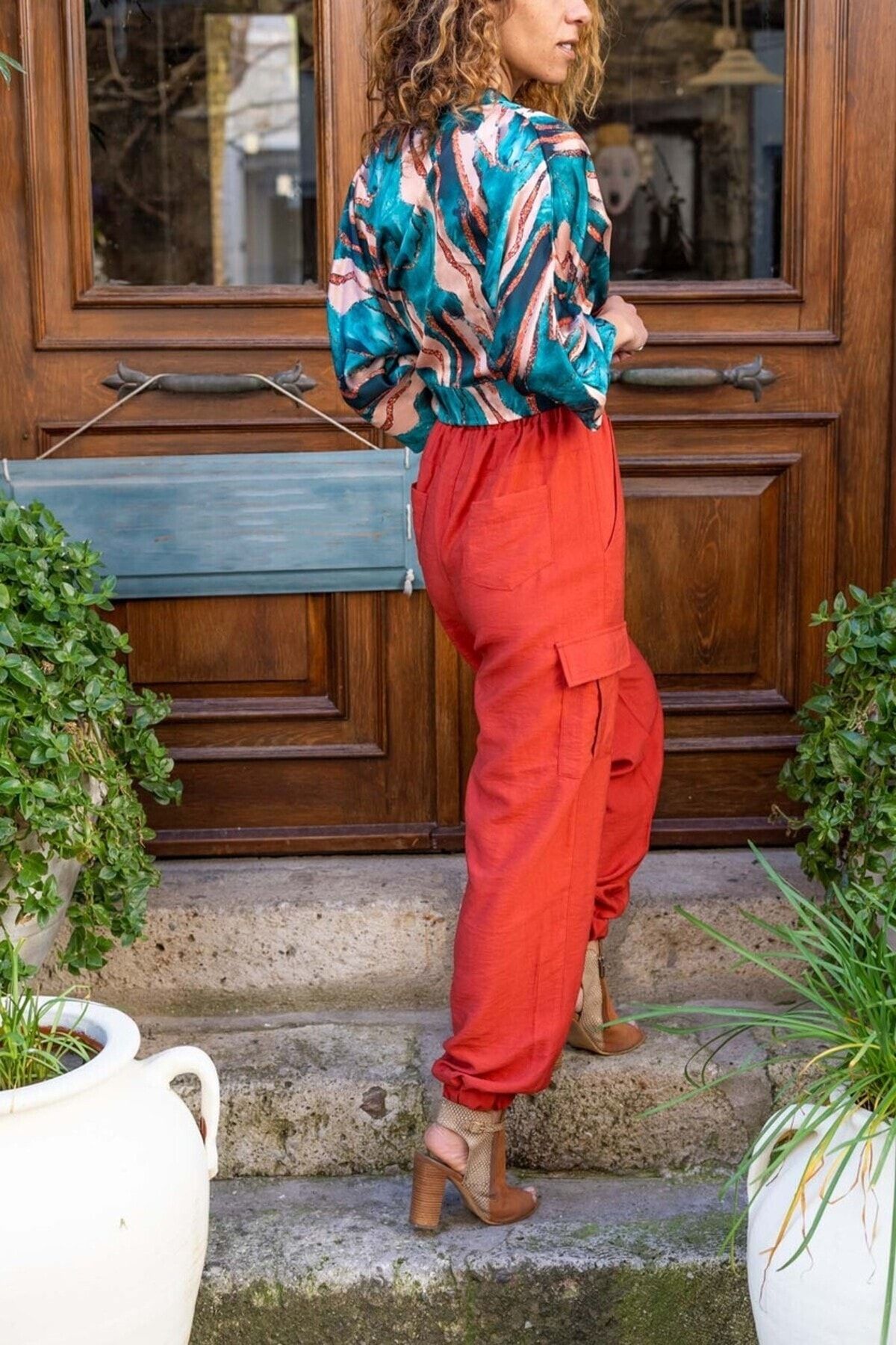 Coral discount linen pants