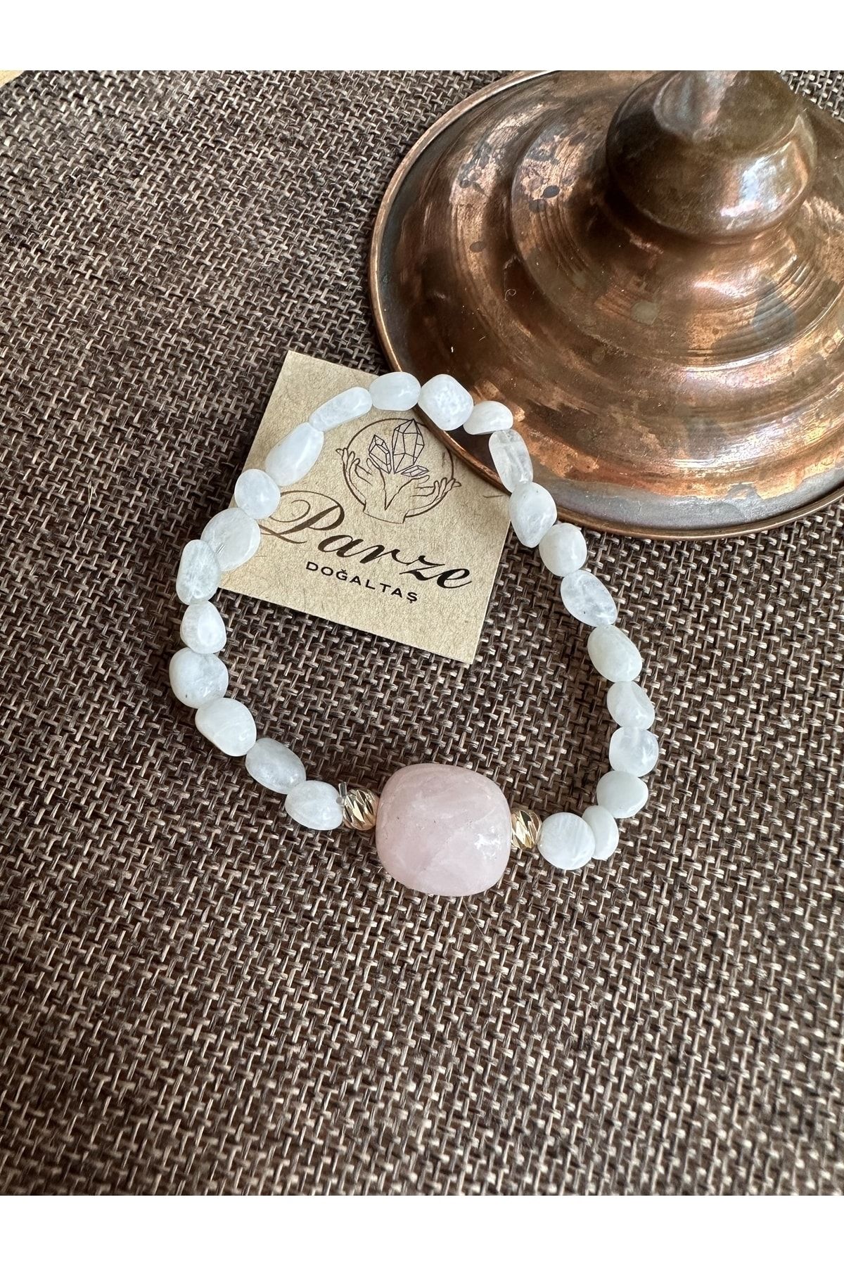 Rose quartz and on sale moonstone bracelet