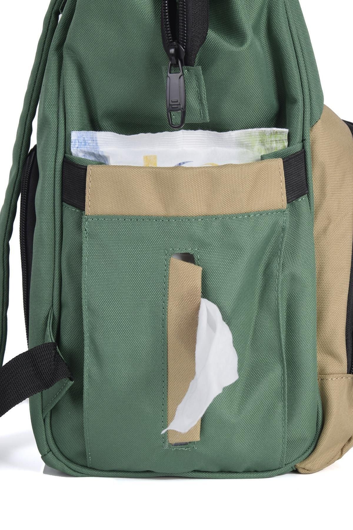 ÇÇS-16099 Mother Baby Care Backpack 2-piece Green-beige 8