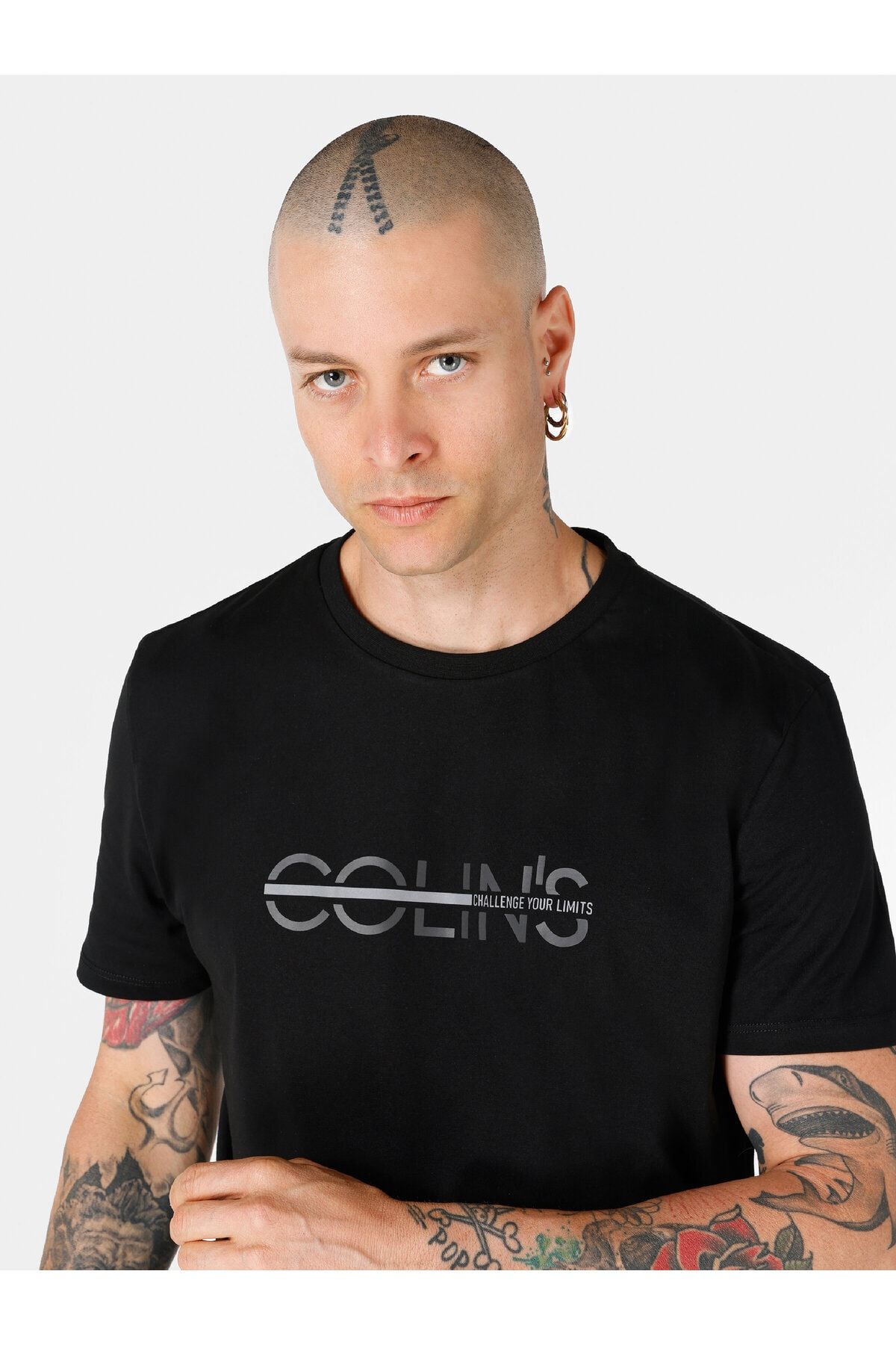 Colin’s آرم به طور منظم و مناسب دوچرخه گردن آستین کوتاه مردانه سیاه پوست