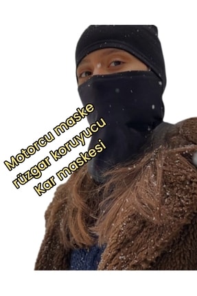 DUDAKTAN KALBE Motorsiklet Maskesi Termal Kar Maskesi Black Maske (Yerli Üretim)