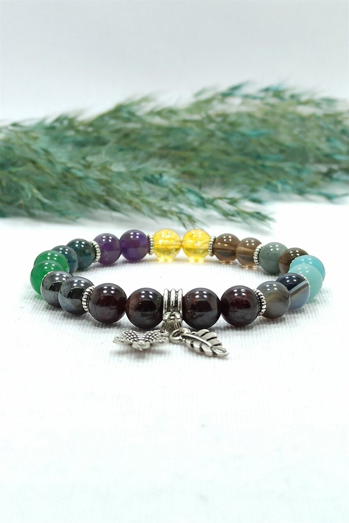 Garnet and top citrine bracelet