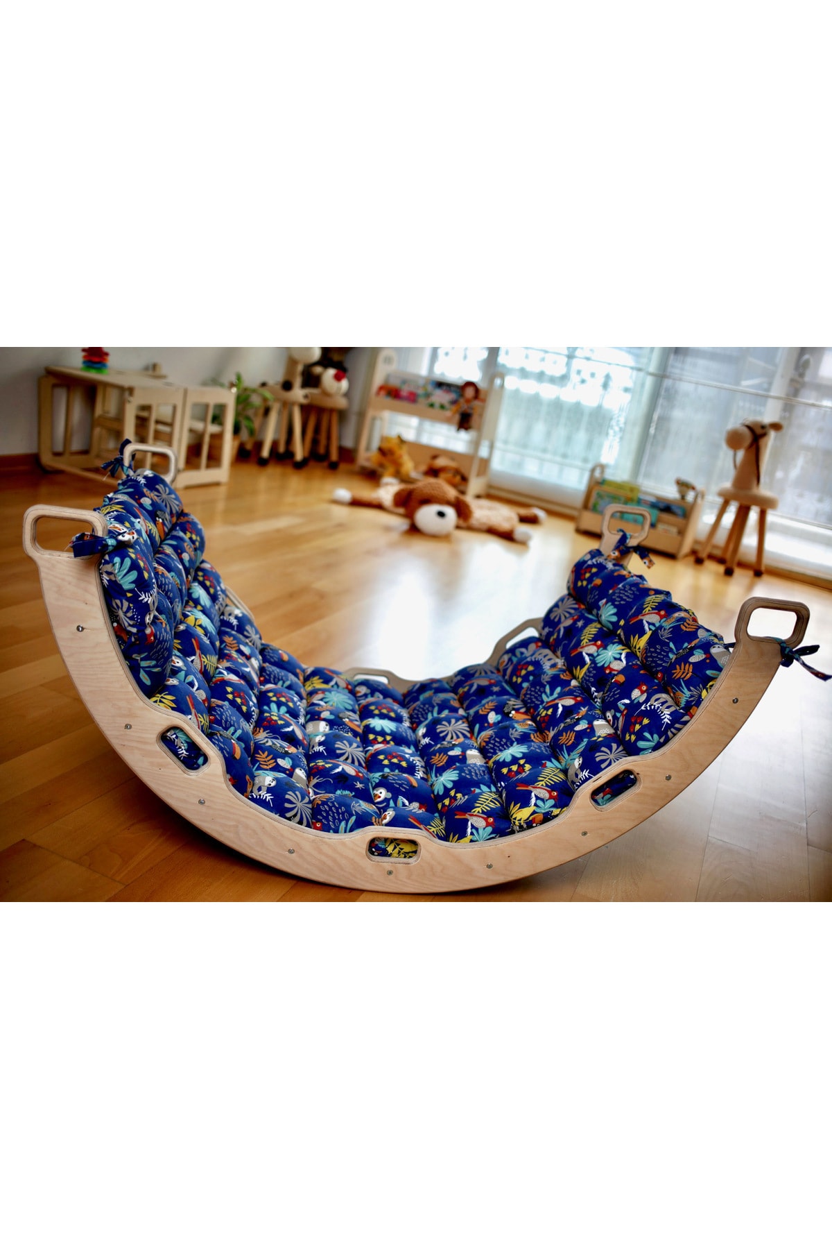 KIDOPPO Pikler Tırmanma Seti Ve Yastık | Montessori 3'lü Set | kemer Üçgen Merdiven Rampa Orman Yastık fotoğrafı 3 (önizleme)