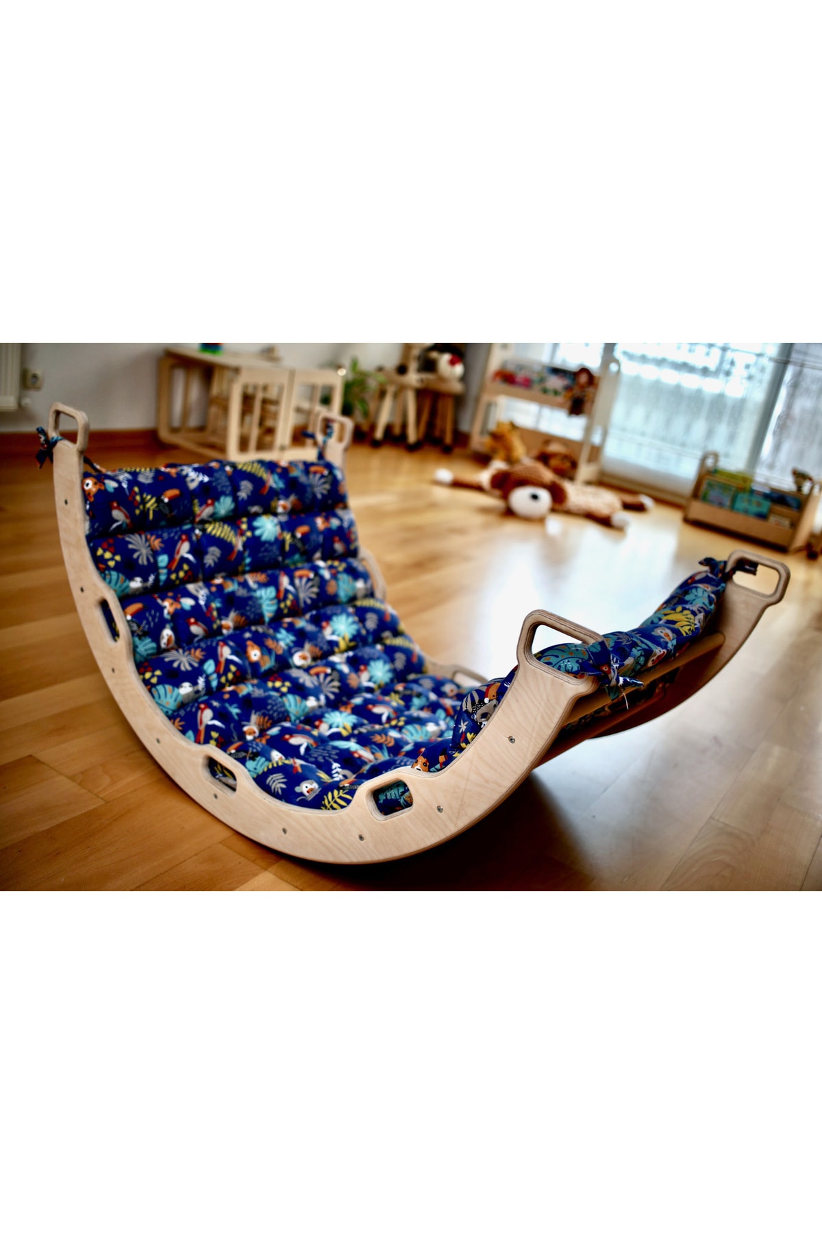 KIDOPPO Pikler Tırmanma Seti Ve Yastık | Montessori 3'lü Set | kemer Üçgen Merdiven Rampa Orman Yastık fotoğrafı 5 (önizleme)