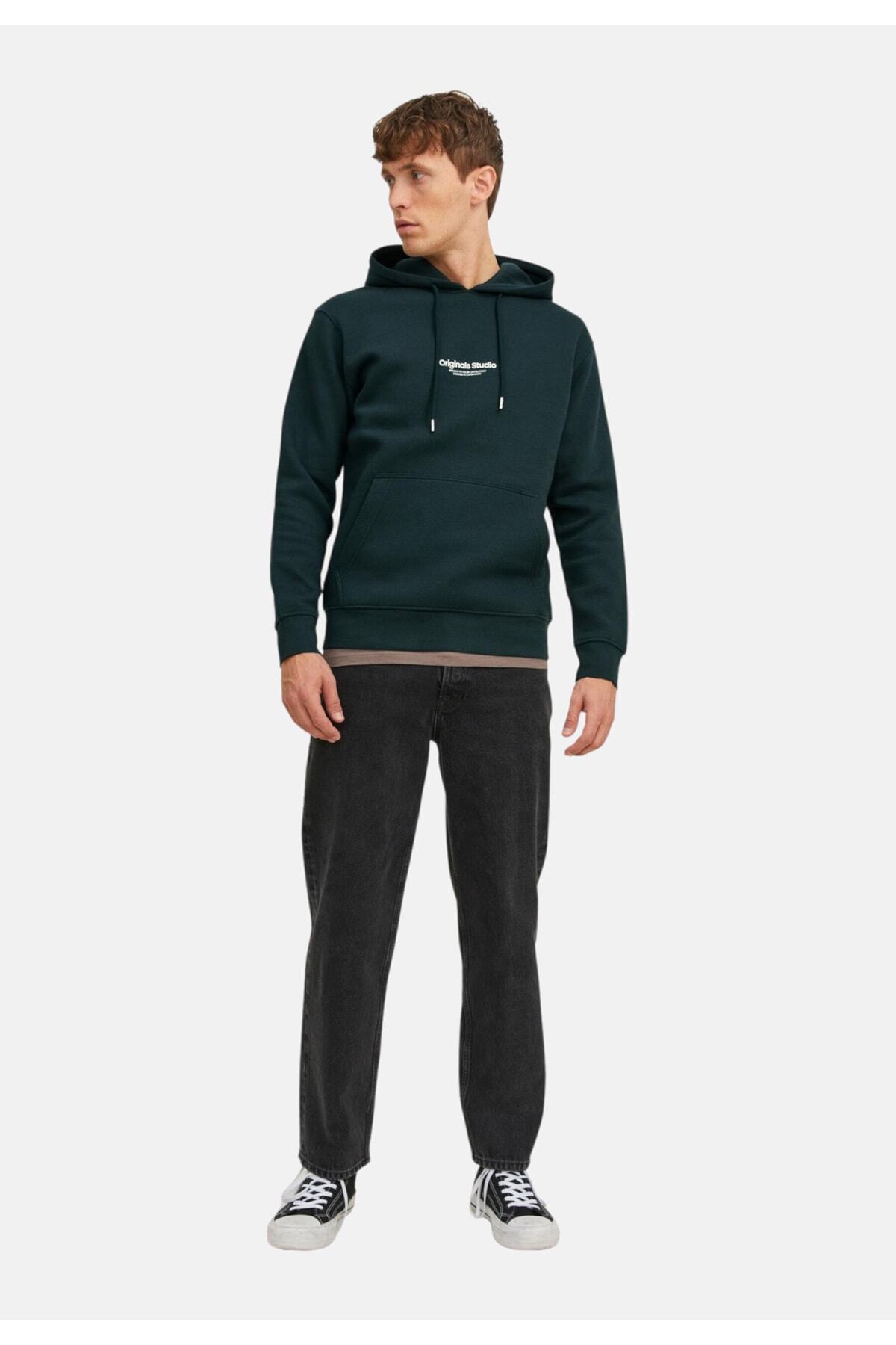 سویشرت مردانه سبز جک اند جونز | p-zal-rost-2023-115 اورجینال - تصویر 3