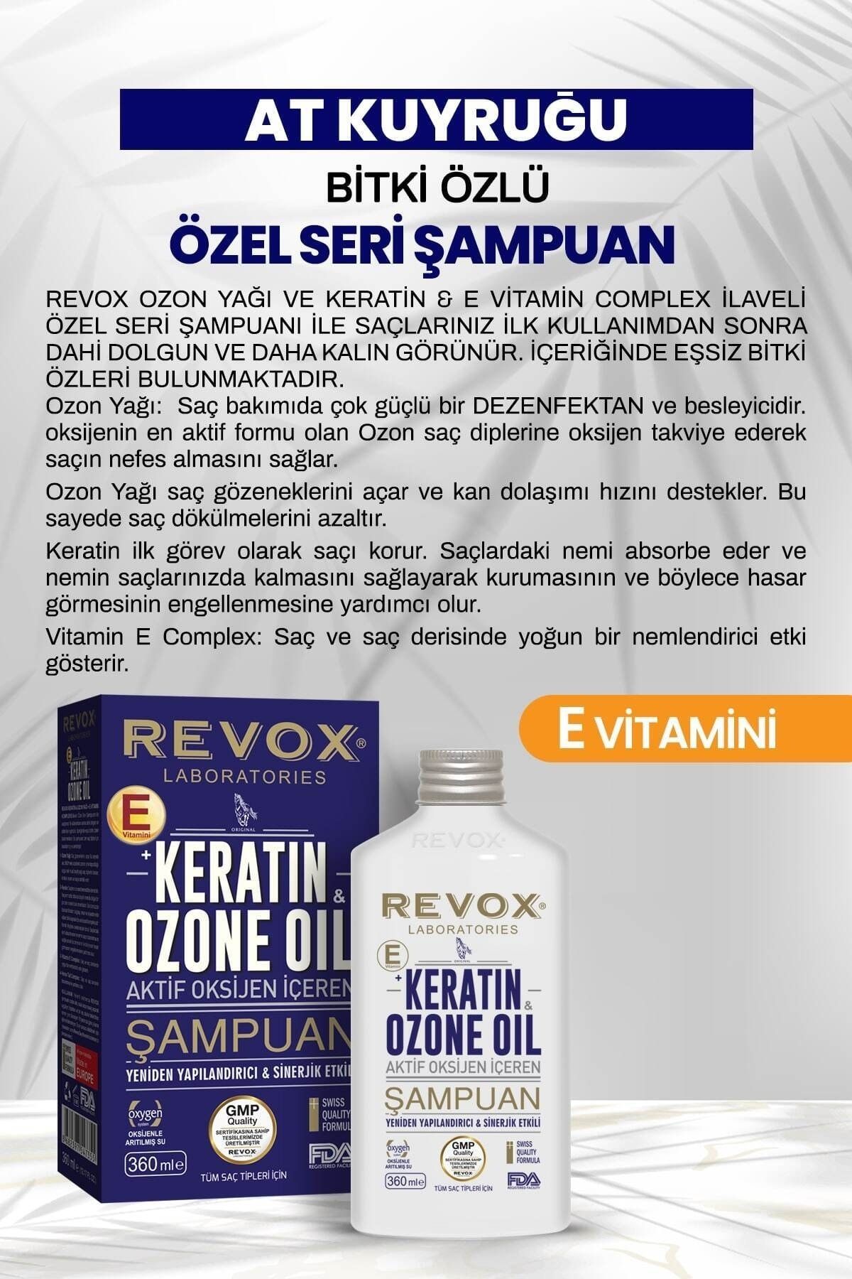 Revox-Keratin & Ozone Oil Active Oxygen Reconstructing Shampoo with Vitamin E 2 Pieces 4