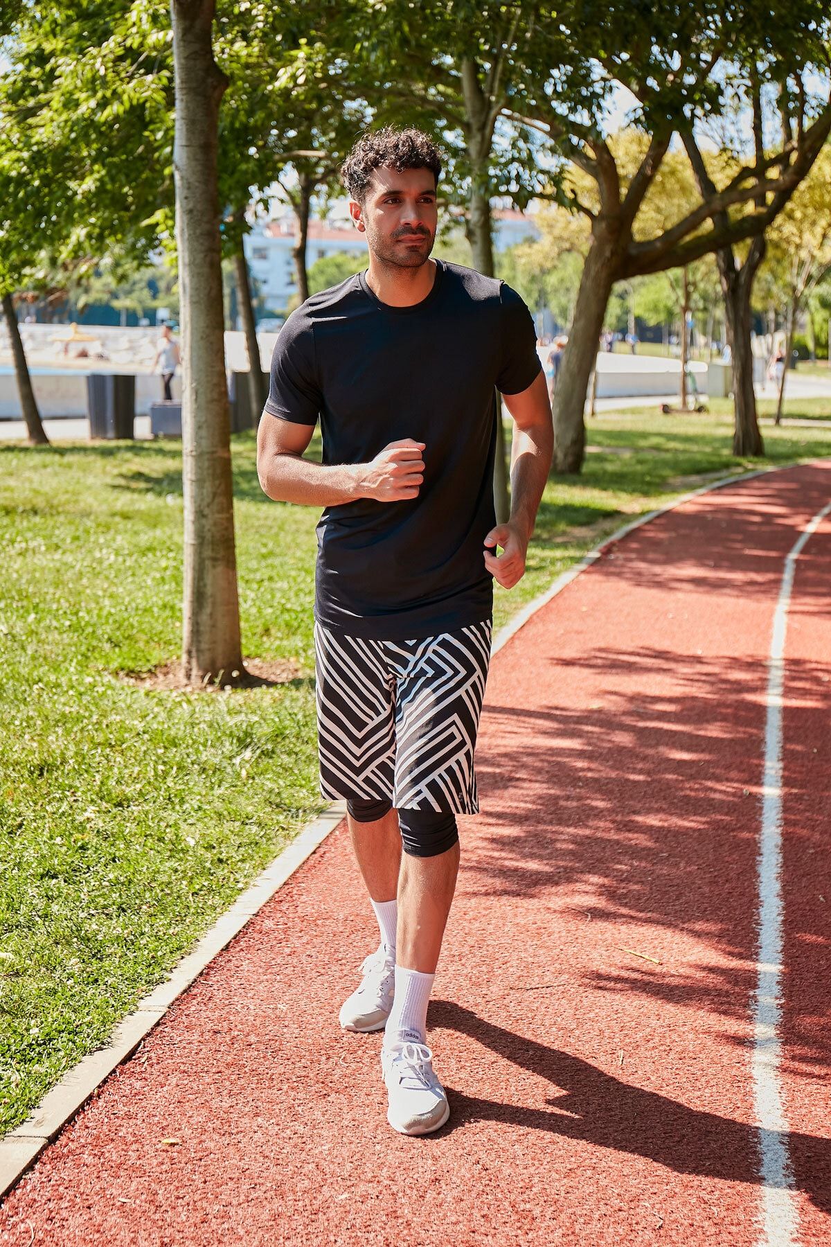 Patterned athletic shorts hot sale