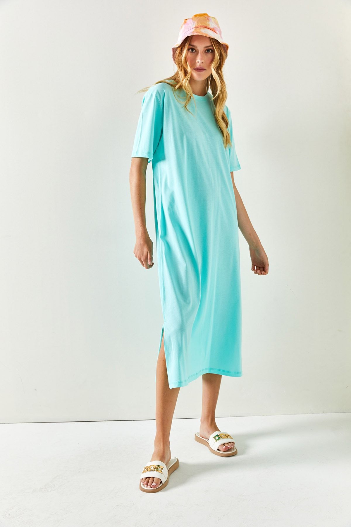 Mint green t shirt dress discount