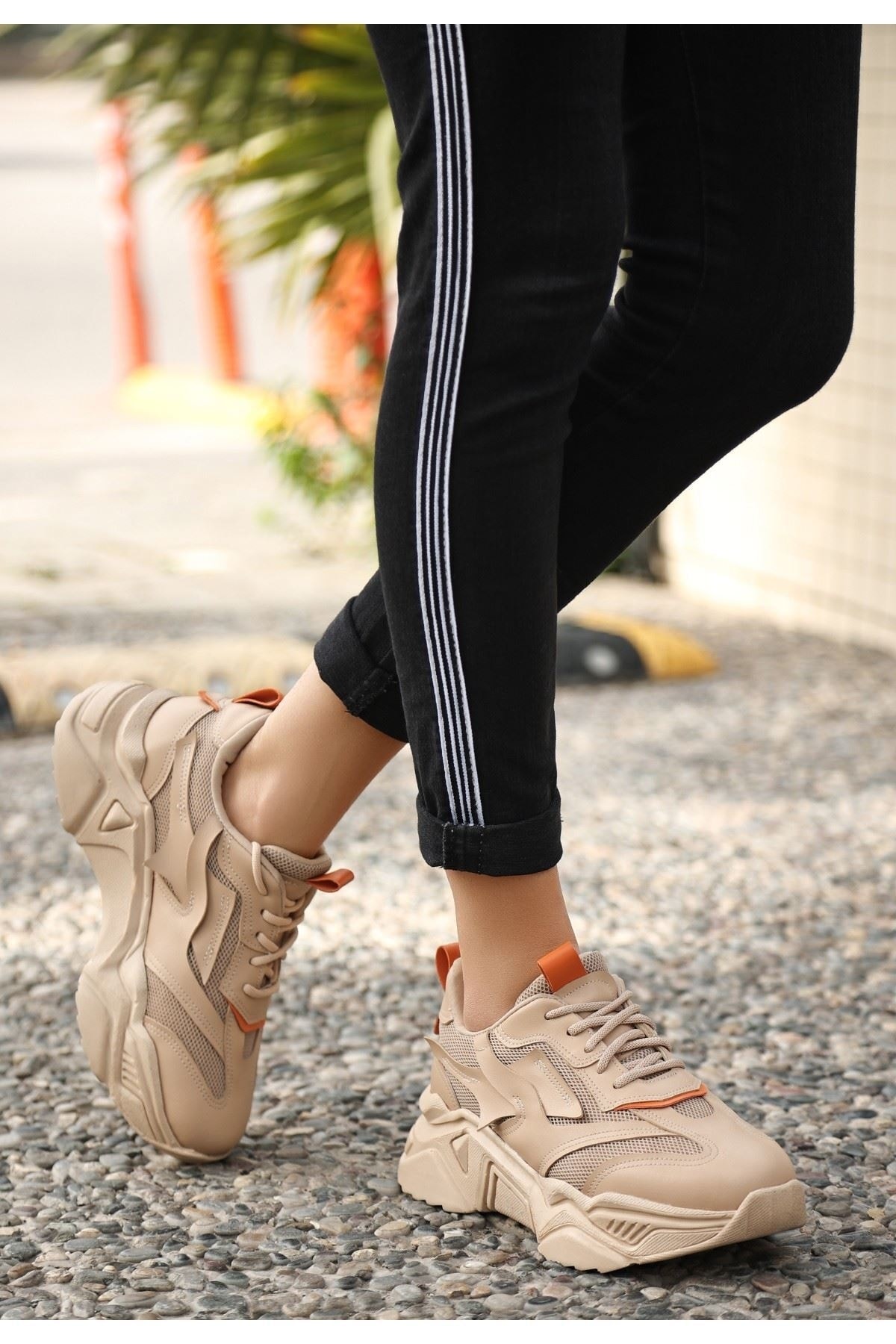 Dica Nude Cilt Bağcıklı Spor Ayakkabı