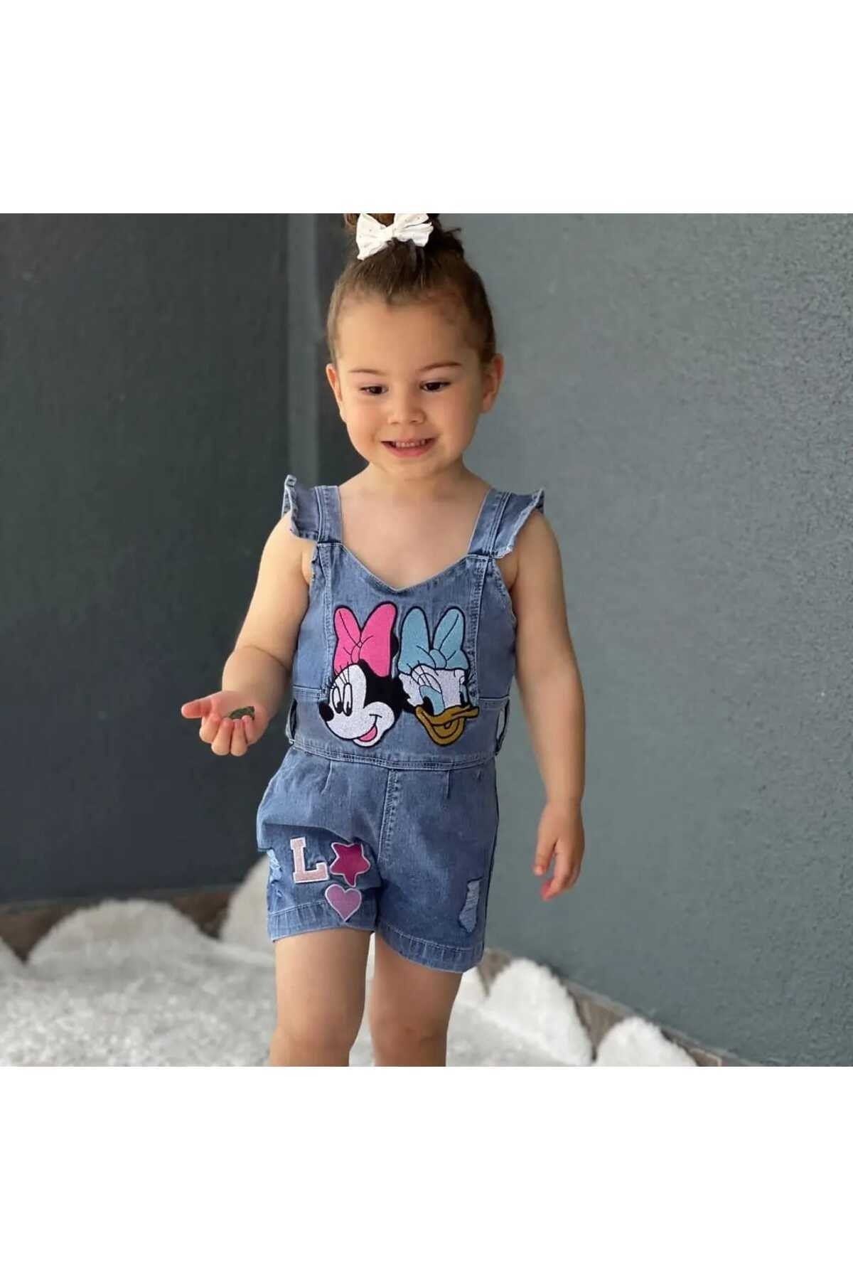NARS K DS GIRL Minnie Daisy Embroidered Denim Jumpsuit with Jean