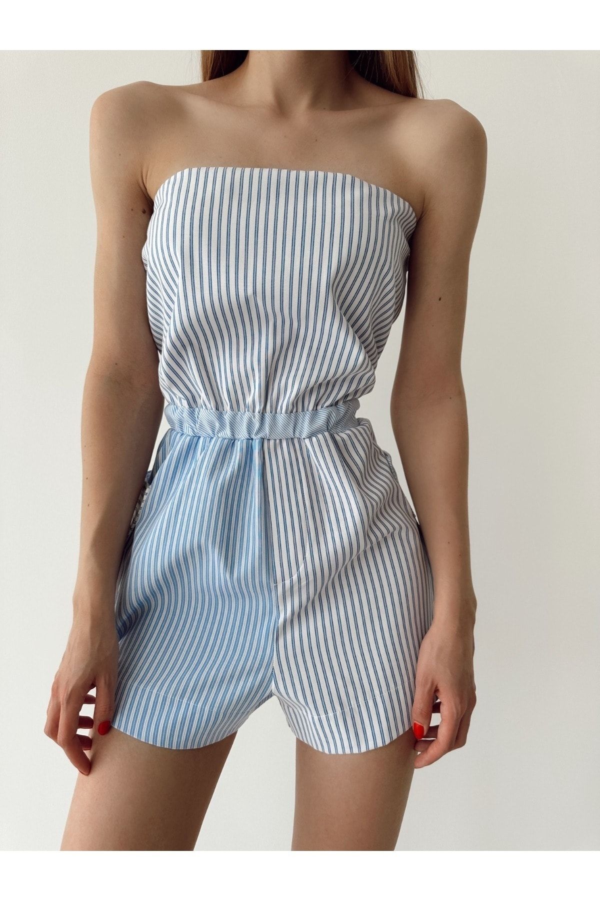Strapless striped romper outlet