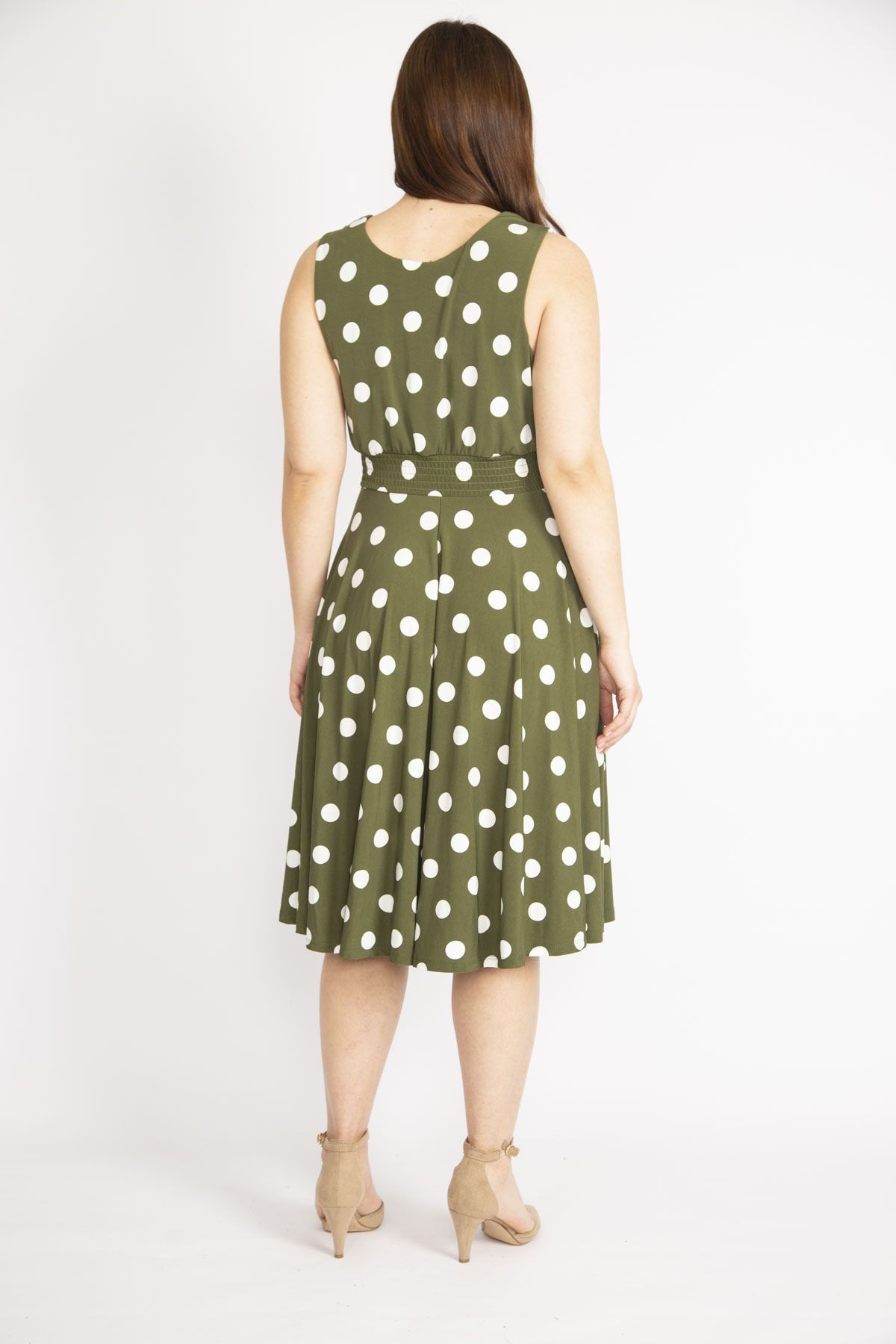 Khaki polka outlet dot dress