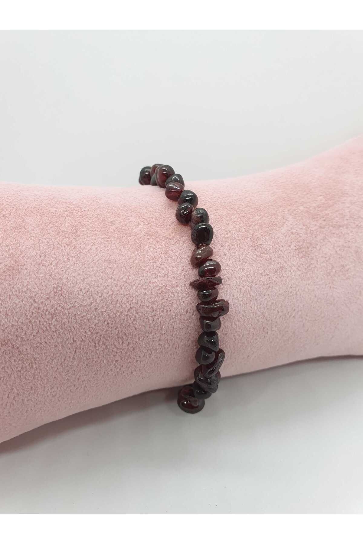 Doğal Taş Dünyası-Natural Garnet (Red Garnet) Stone Bracelet 3