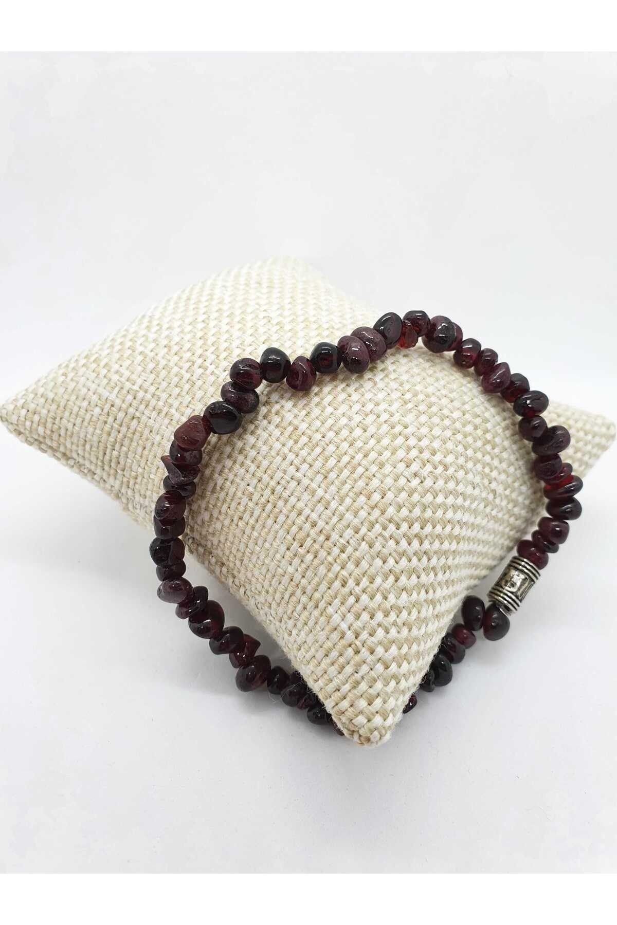 Doğal Taş Dünyası-Natural Garnet (Red Garnet) Stone Bracelet 4