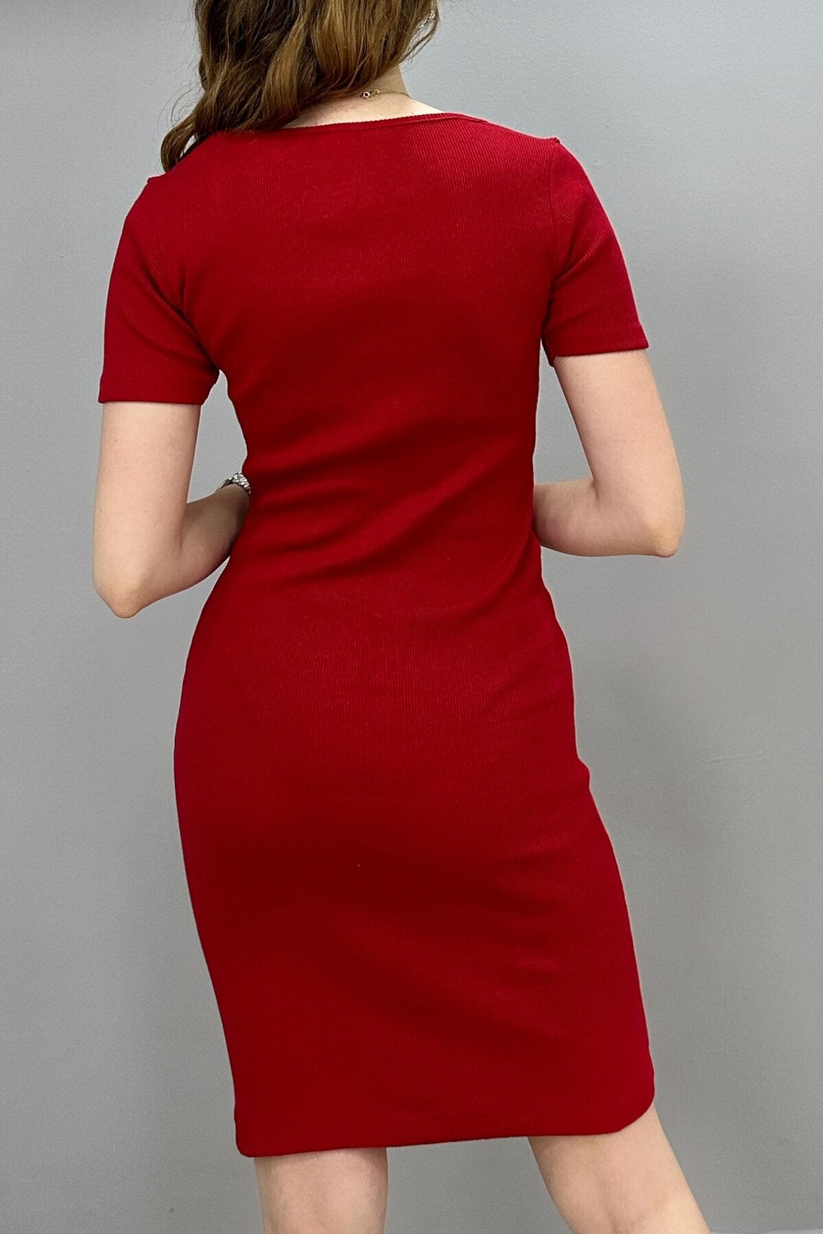 Tam Moda-فستان قصير برقبة على شكل حرف U للنساء - 4