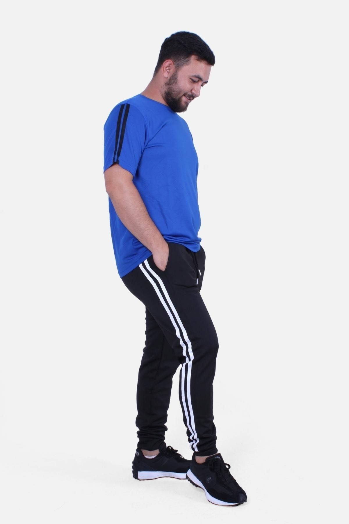 Mens striped tracksuit sales