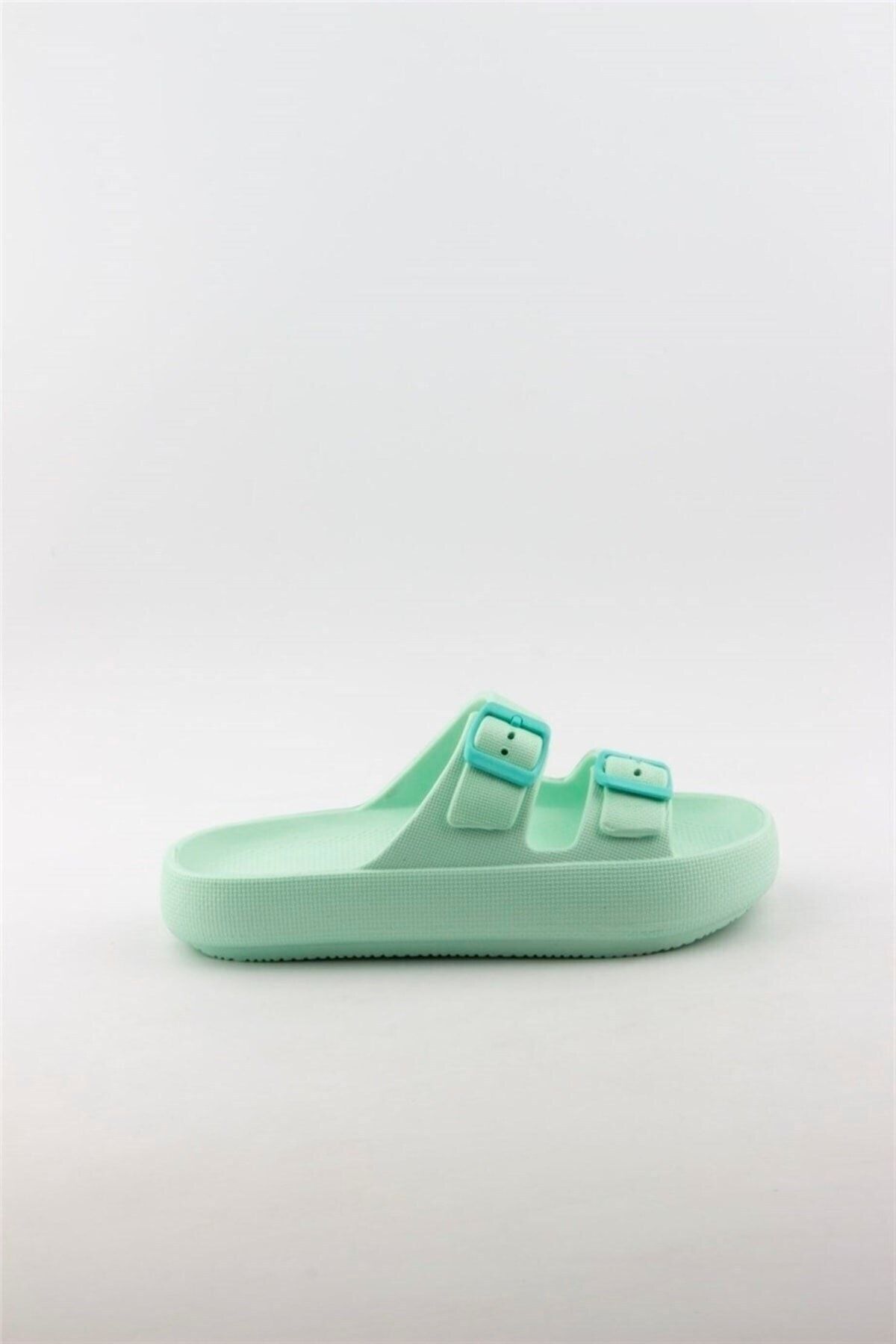 Akınal Bella-Double Buckle Platform Women's Summer Slippers 2