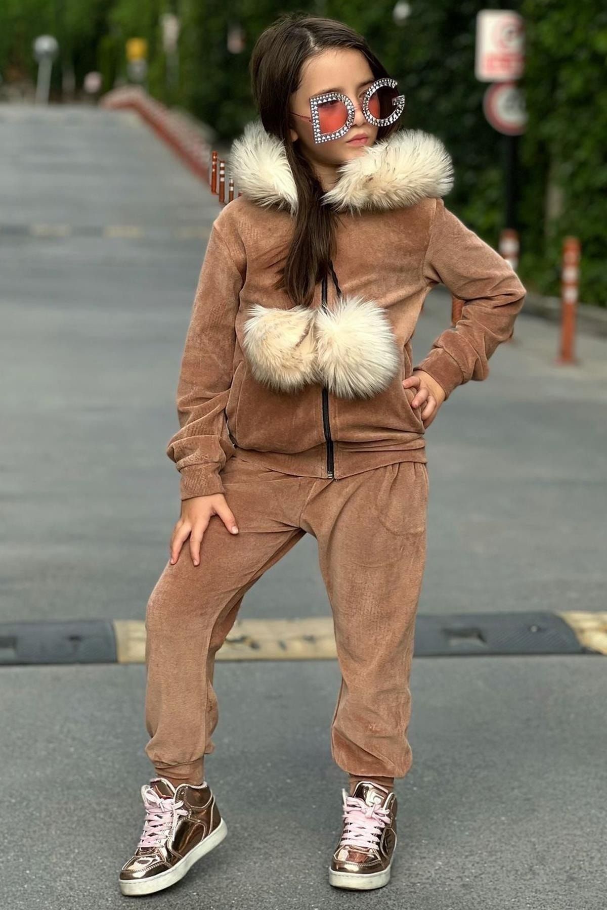 Faux fur tracksuit best sale