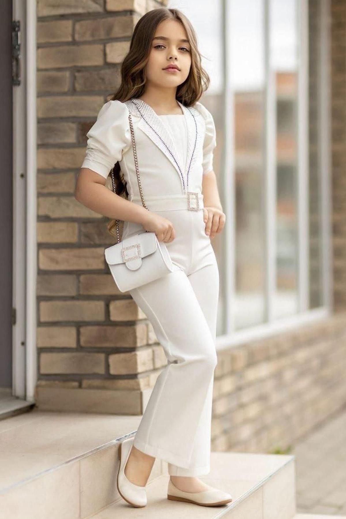 Embroidered white jumpsuit 2025