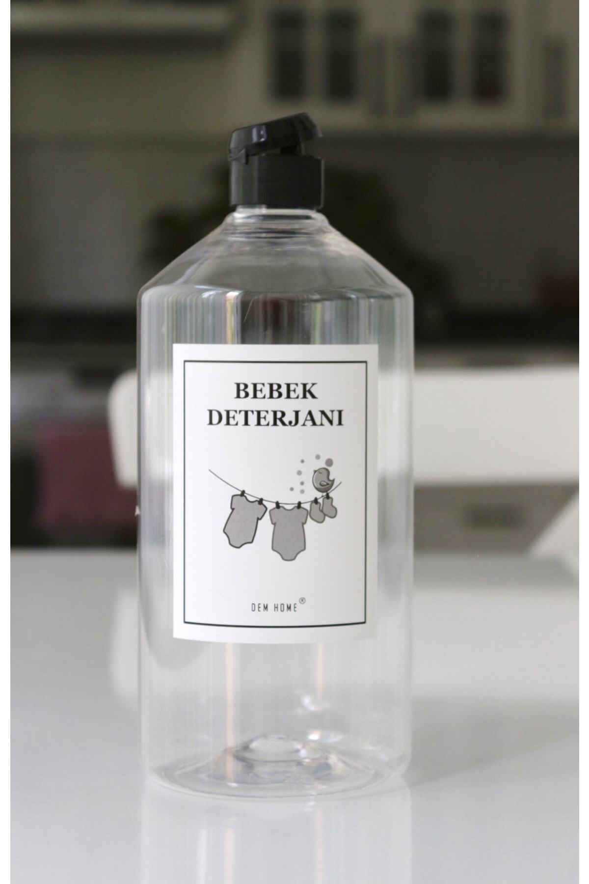 Dem Home Şeffaf Cam Görünümlü Plastik Sabunluk Düzenleyici Bebek Deterjanı Boş Şişe 1 Lt fotoğrafı 2 (önizleme)