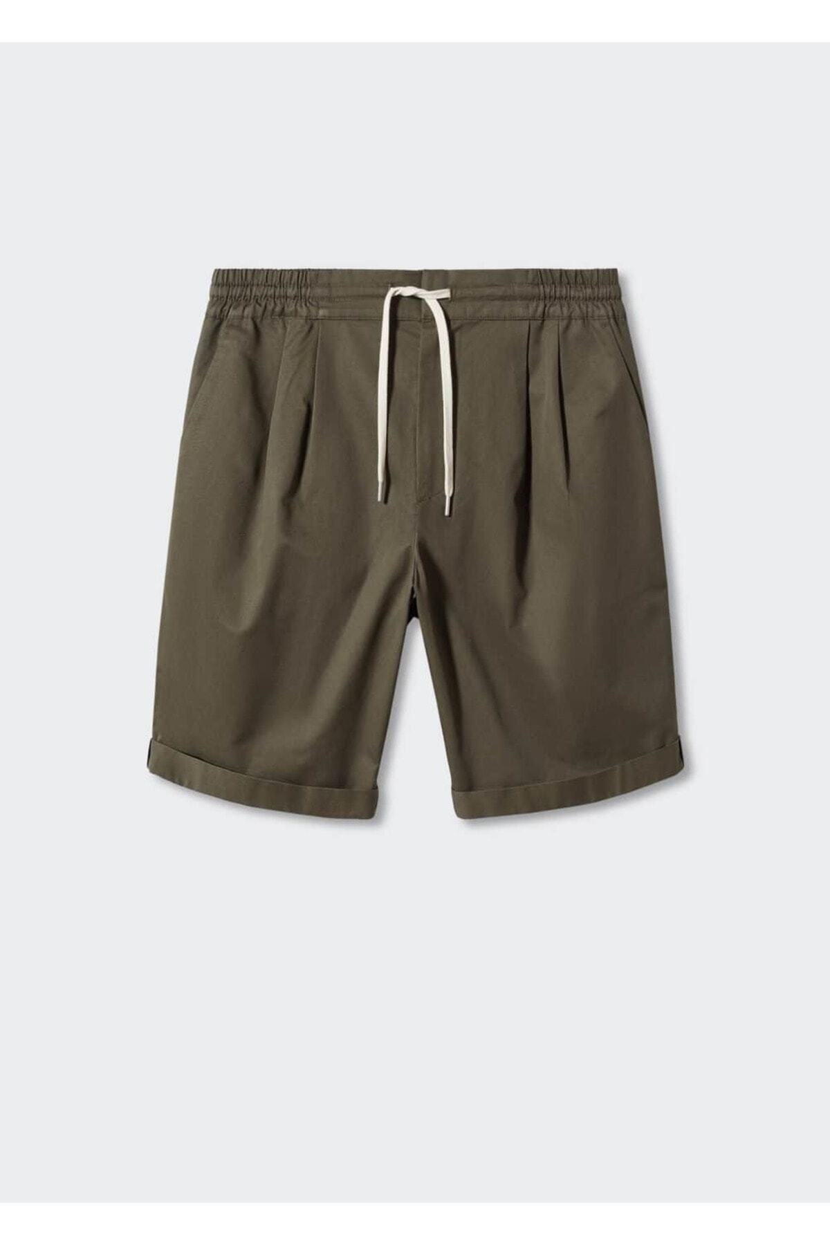 MANGO Man-Pleated Cotton Bermuda Shorts 3