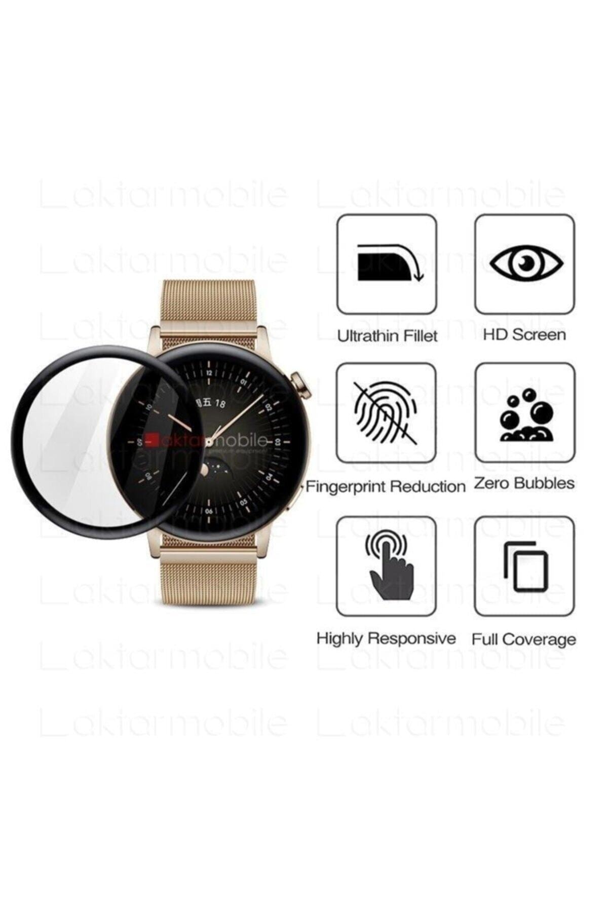 Huawei Watch Gt 3 42 Mm Ekran Koruyucu 3d Tam Kapatan Kavisli Ppma