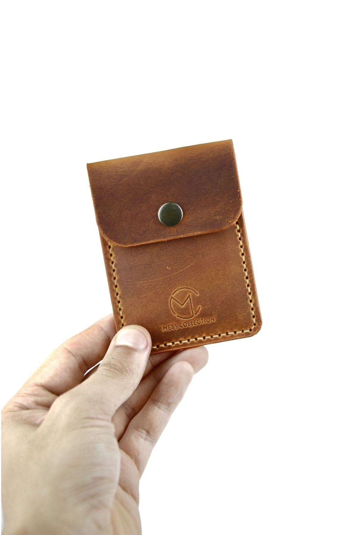 Mess collection-Handmade genuine & real leather double compartment minimal card holder/Thin Card Holder/Gift items 5
