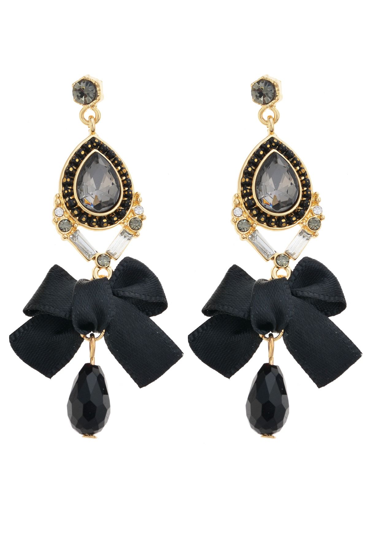 Black and gold new arrivals drop earrings