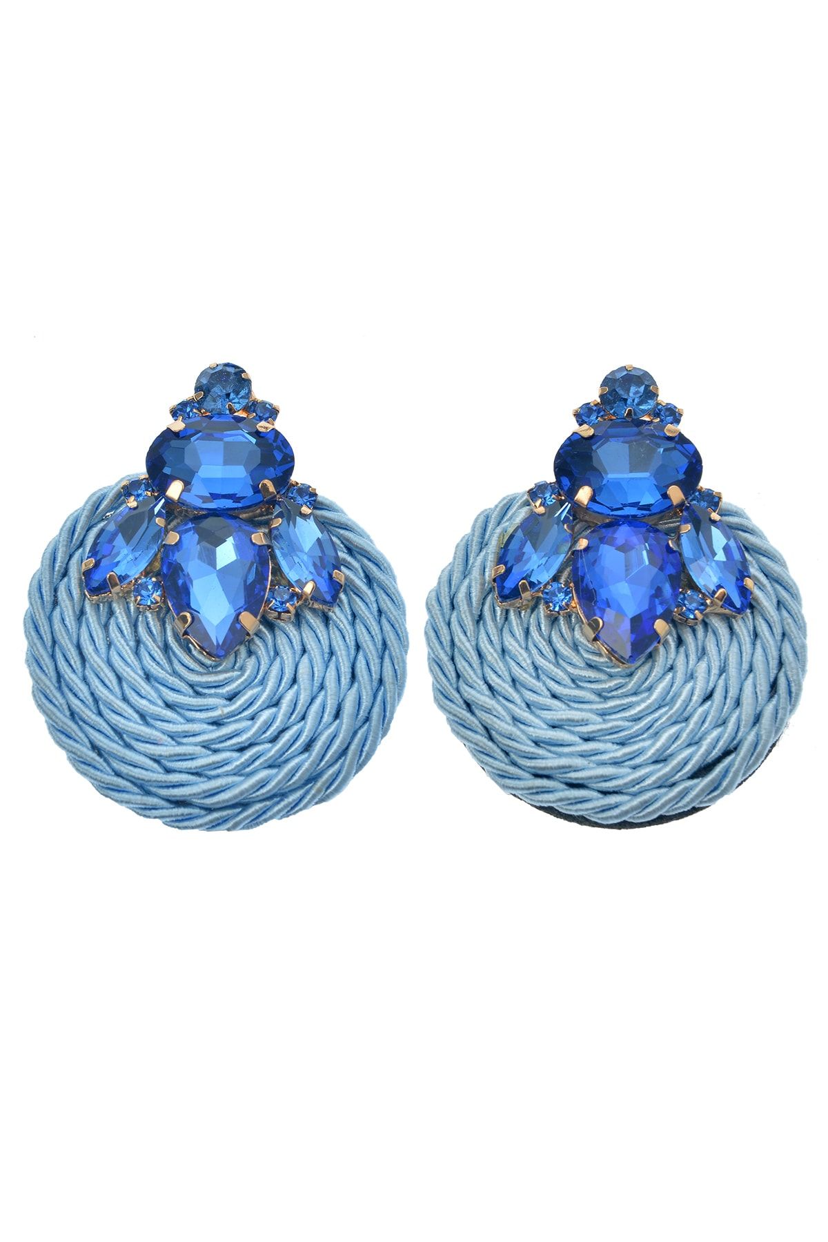 Blue stone store diamond earrings