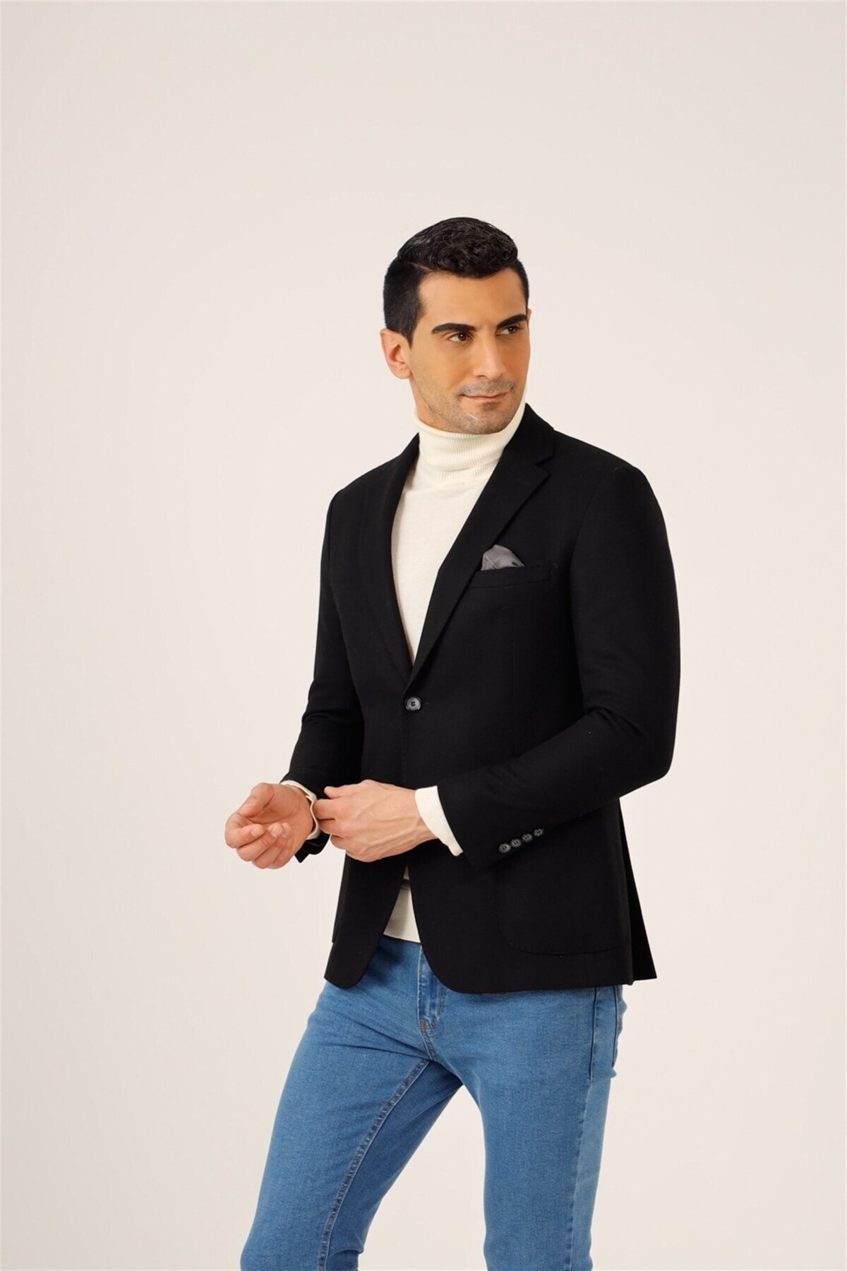 کت دکمه ای طرح ساده مدل اسلیم فیت جیب دار آستین بلند مردانه دوفی Dufy (برند ترکیه)
