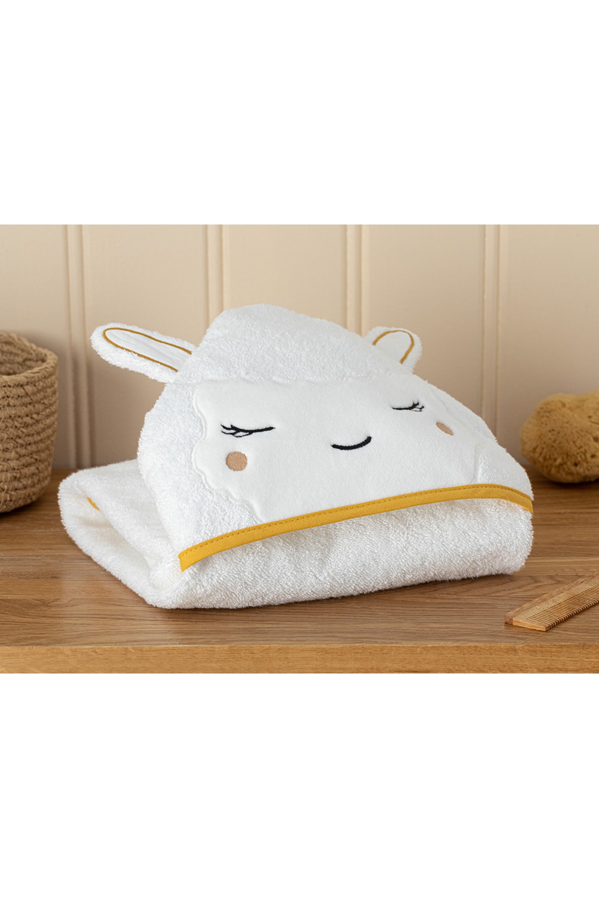 English Home Kuzu Pamuk Bebe Havlu 75x75 Cm Hardal fotoğrafı 2 (önizleme)