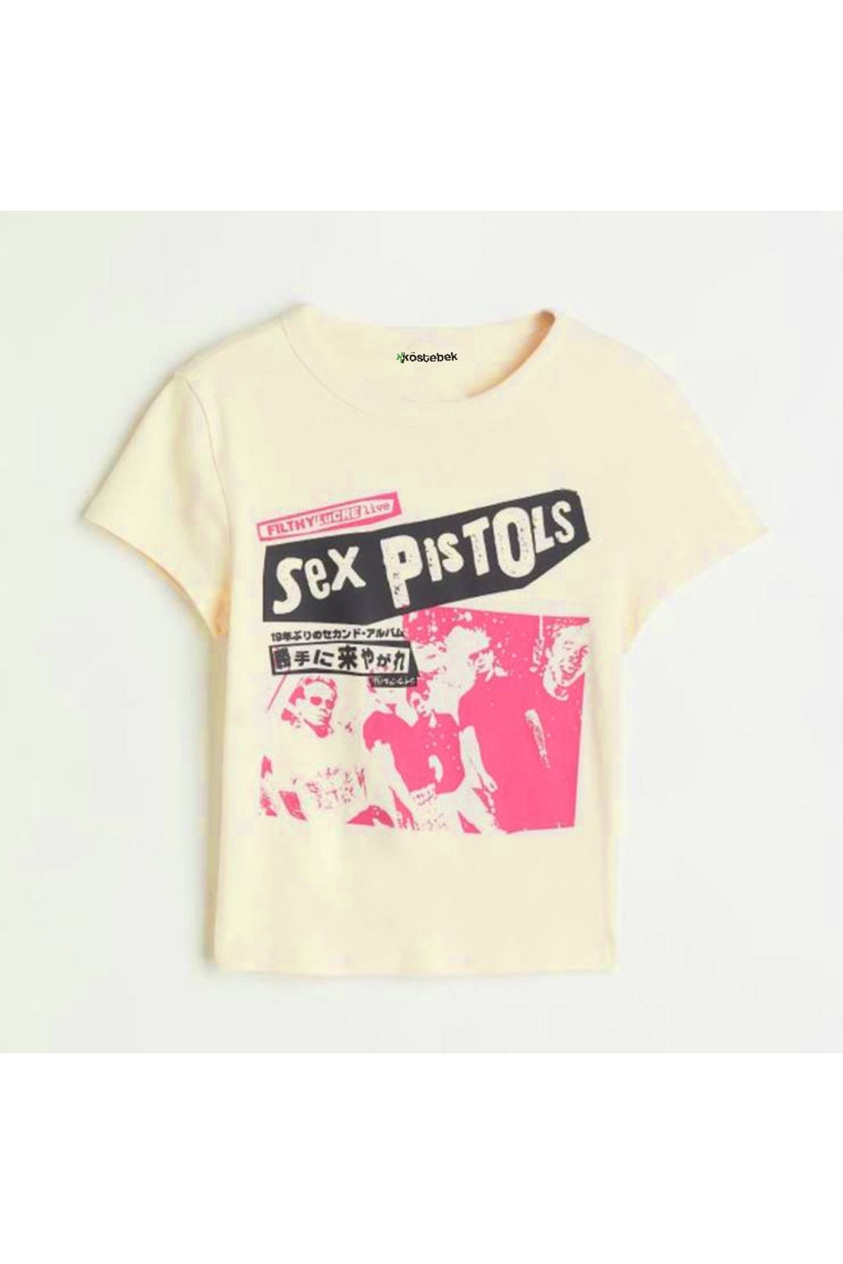 alhemengelir Beige Sex Pistols - Filthy Lucre Live Half T-Shirt - Trendyol