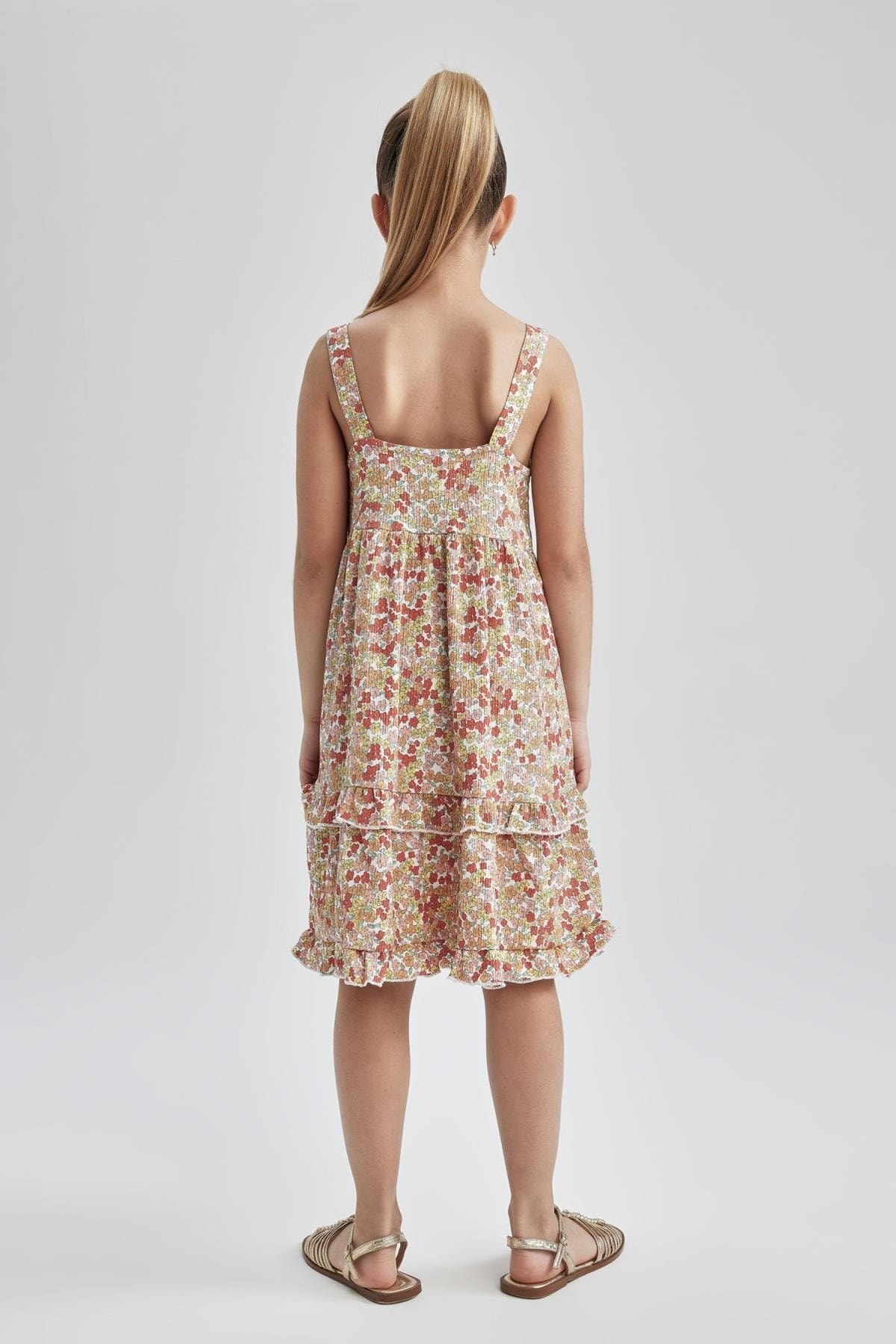 لباس مجلسی دخترانه نارنجی دفکتوDefacto | W7756A622SM اورجینال - تصویر 6