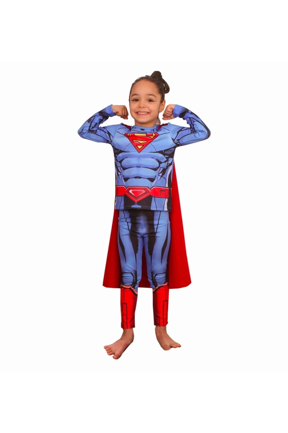 Boy's Digital Printed Superman Costume with Cape