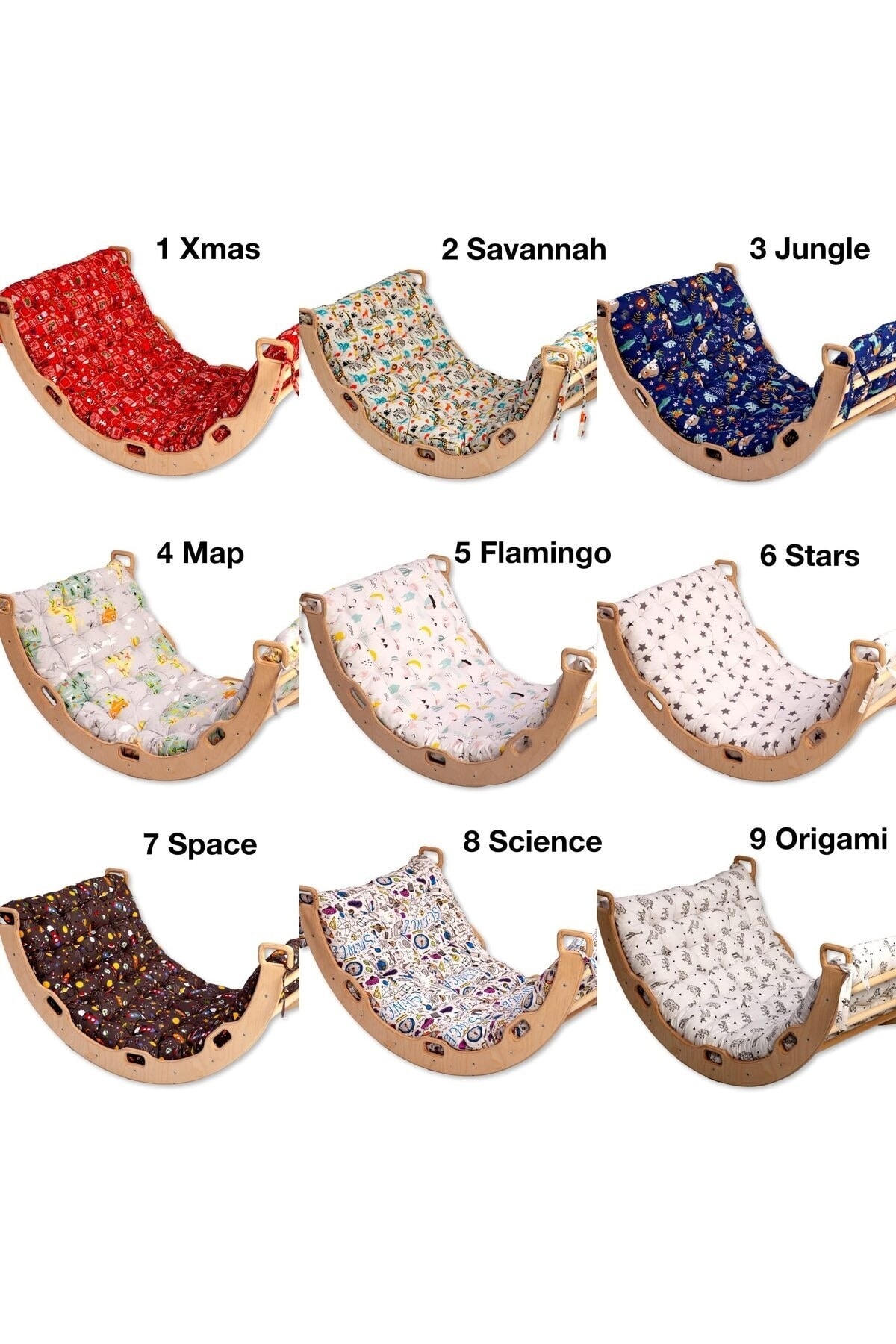 KIDOPPO Pikler Tırmanma Seti Ve Yastık | Montessori 3'lü Set | kemer Üçgen Merdiven Rampa Orman Yastık fotoğrafı 2 (önizleme)