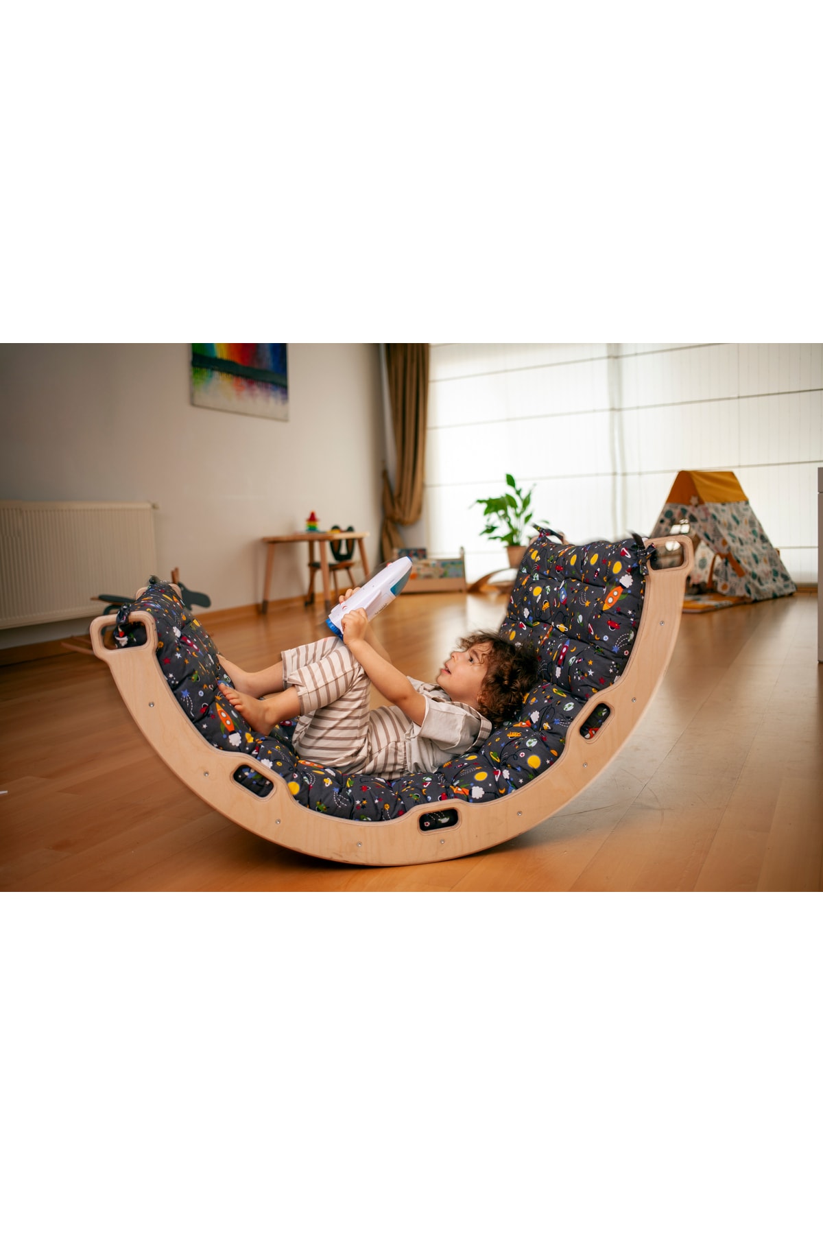 KIDOPPO Pikler Tırmanma Seti Ve Yastık | Montessori 3'lü Set | kemer Üçgen Merdiven Rampa Uzay Yastık fotoğrafı 3 (önizleme)