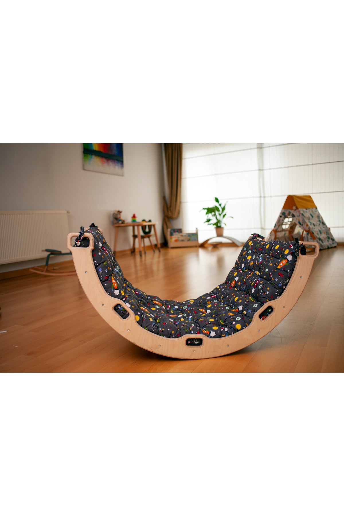 KIDOPPO Pikler Tırmanma Seti Ve Yastık | Montessori 3'lü Set | kemer Üçgen Merdiven Rampa Uzay Yastık fotoğrafı 6 (önizleme)