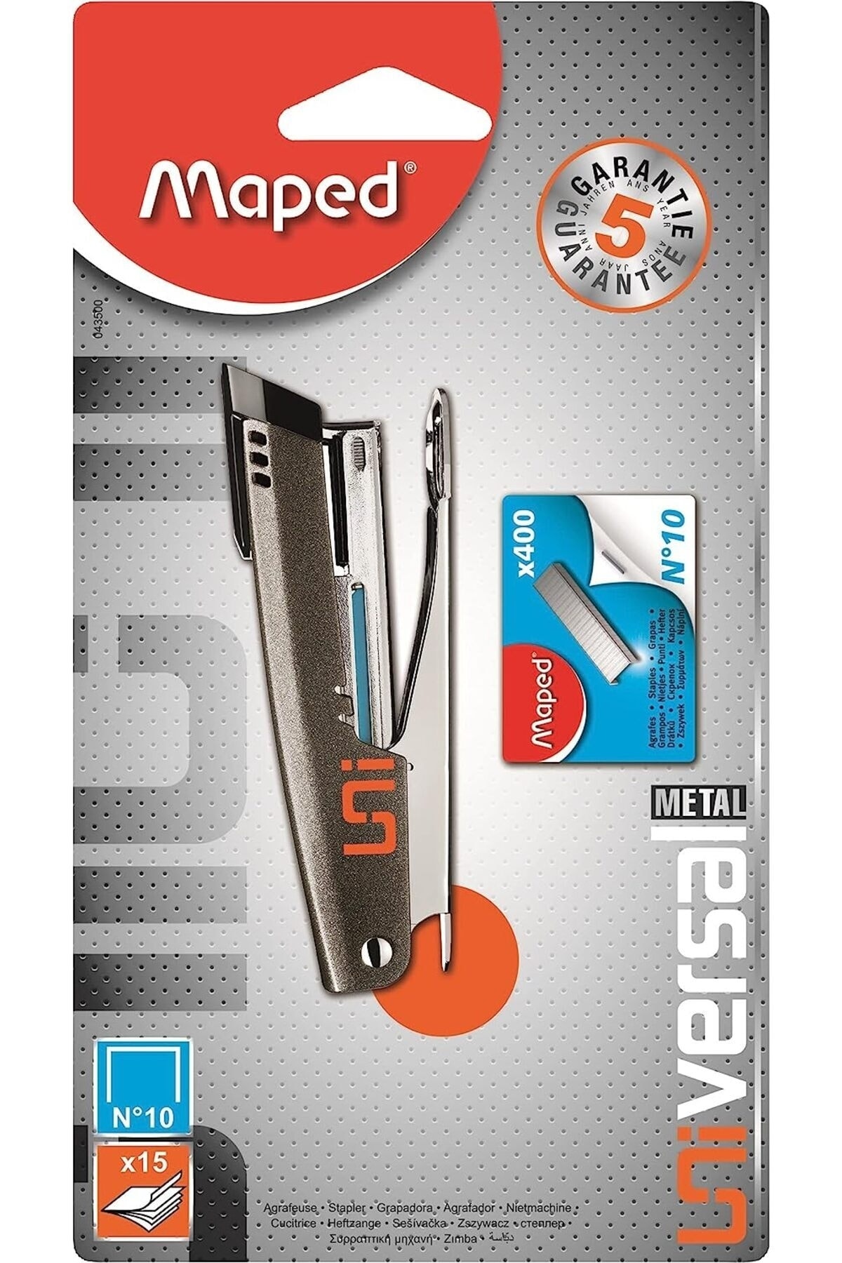 Maped Universal Metal Mini Pocket Zımba Makinası Seti No:10 + 400 Tel Blister 043500