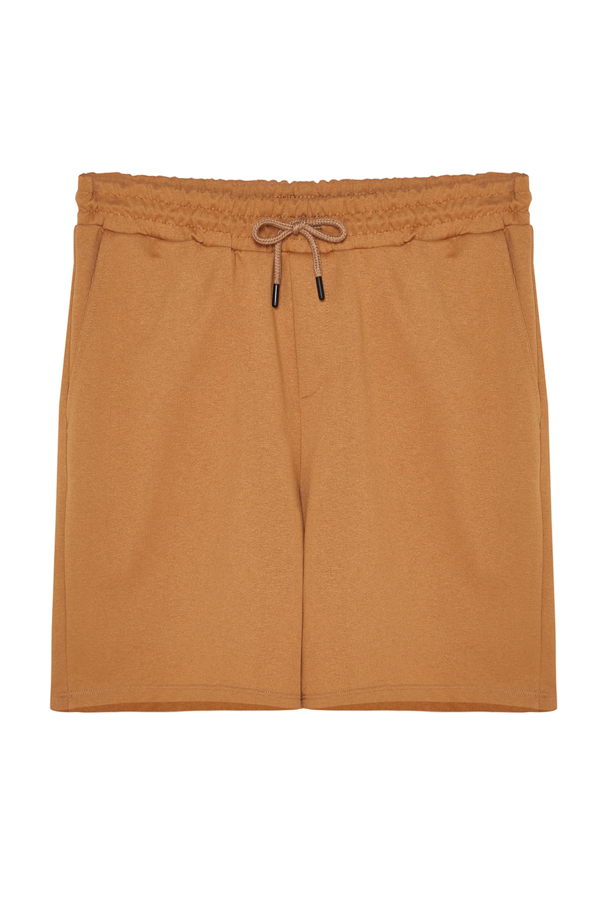 Trendyolmilla  Camel-Gri Basic Regular/Normal Kesim Düz 2'li Paket Şort TMNSS21SR0095 - Görsel 4