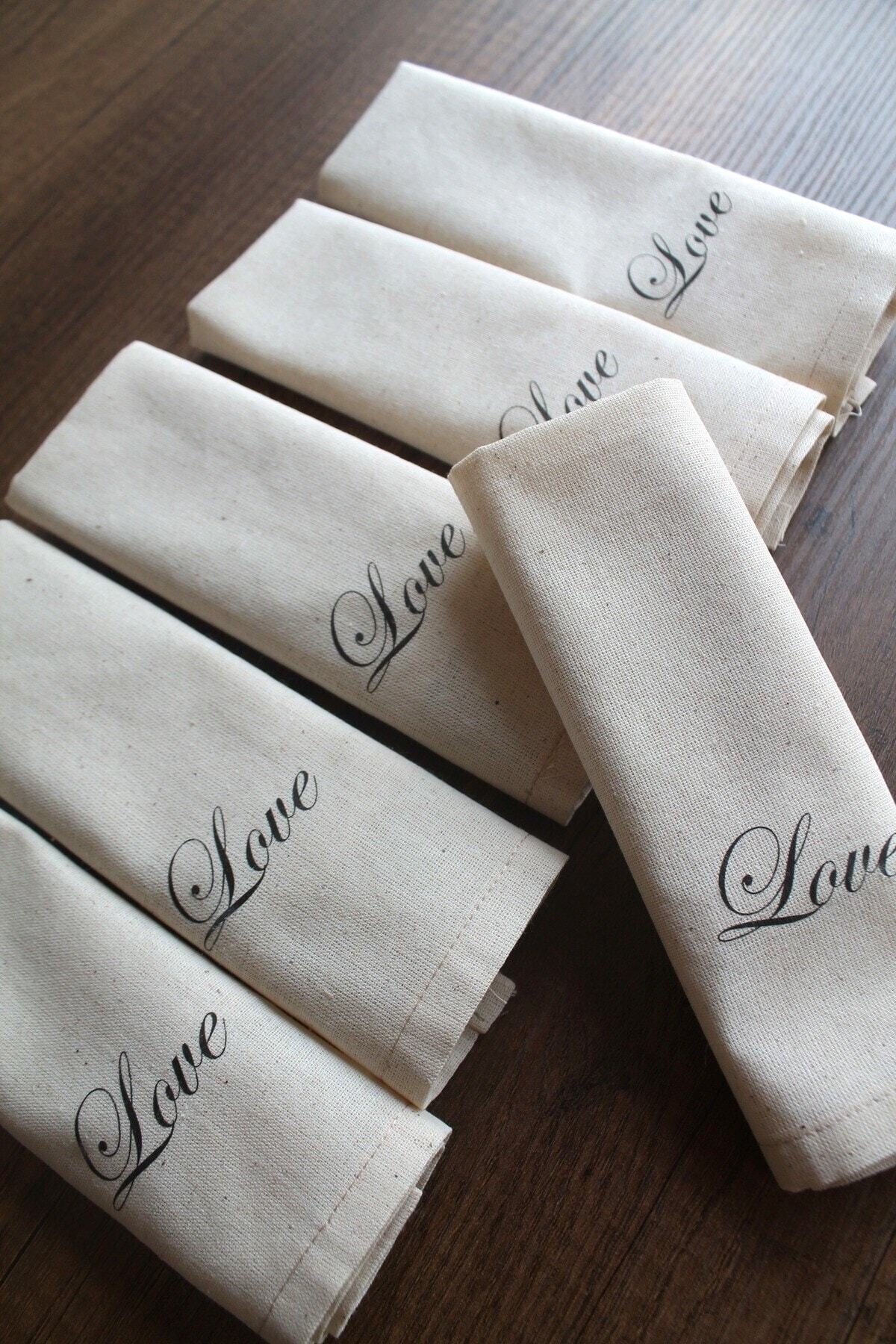 Emtory Home-6 Φύλλα σερβιρίσματος Love Natural Linen 6