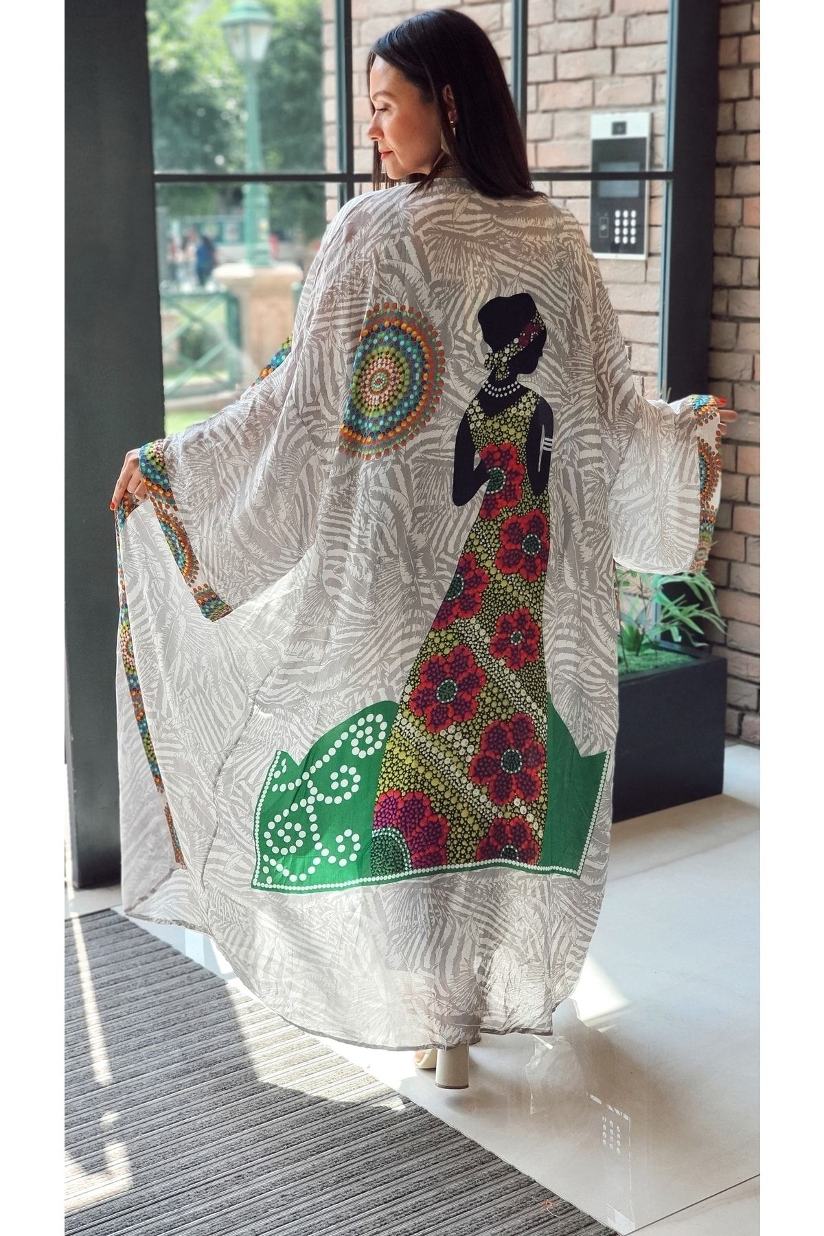 Park Moda Kimono Caftan Gray Oversize Trendyol