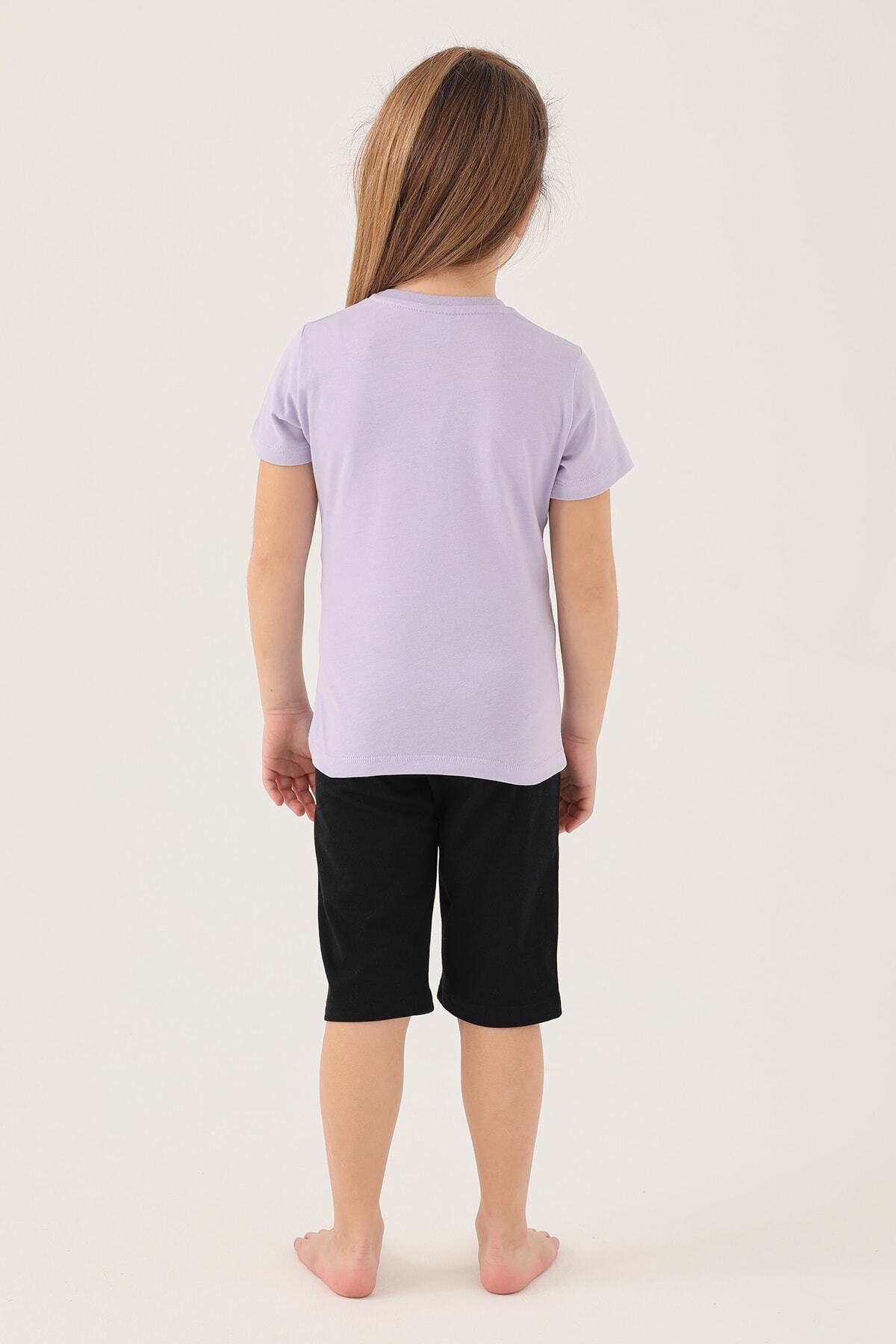 Frozen-D4803-2 Girl's Lilac Short Sleeve Pajama Set 2
