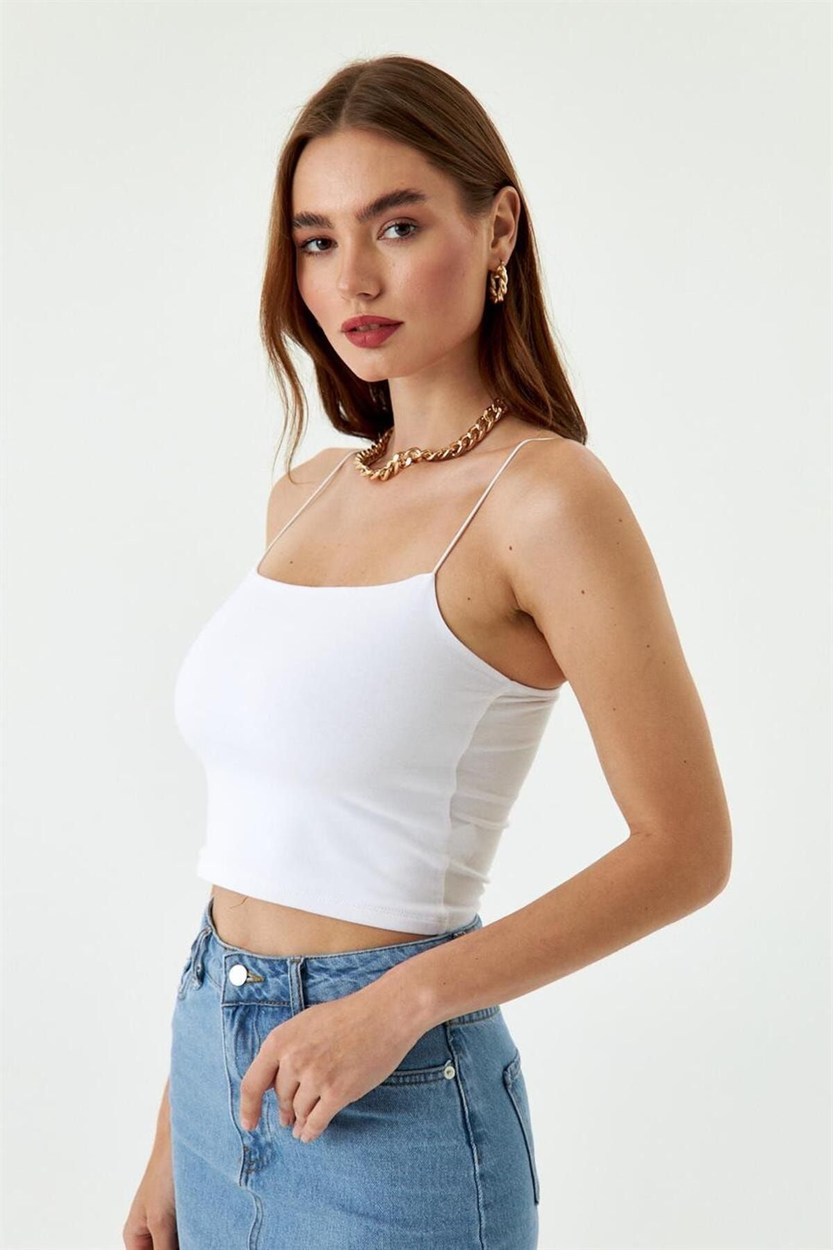 Büstiyer Crop İp Askılı
