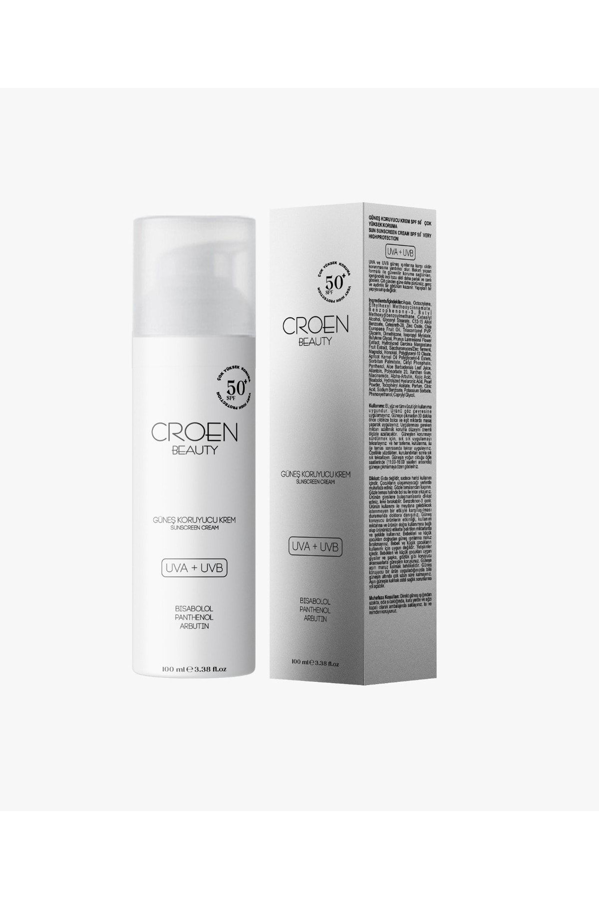 CROEN-+50 SPF Protective Sun Cream for Face and Body - UVA + UVB Very High Protection Set of 3 100ml 3