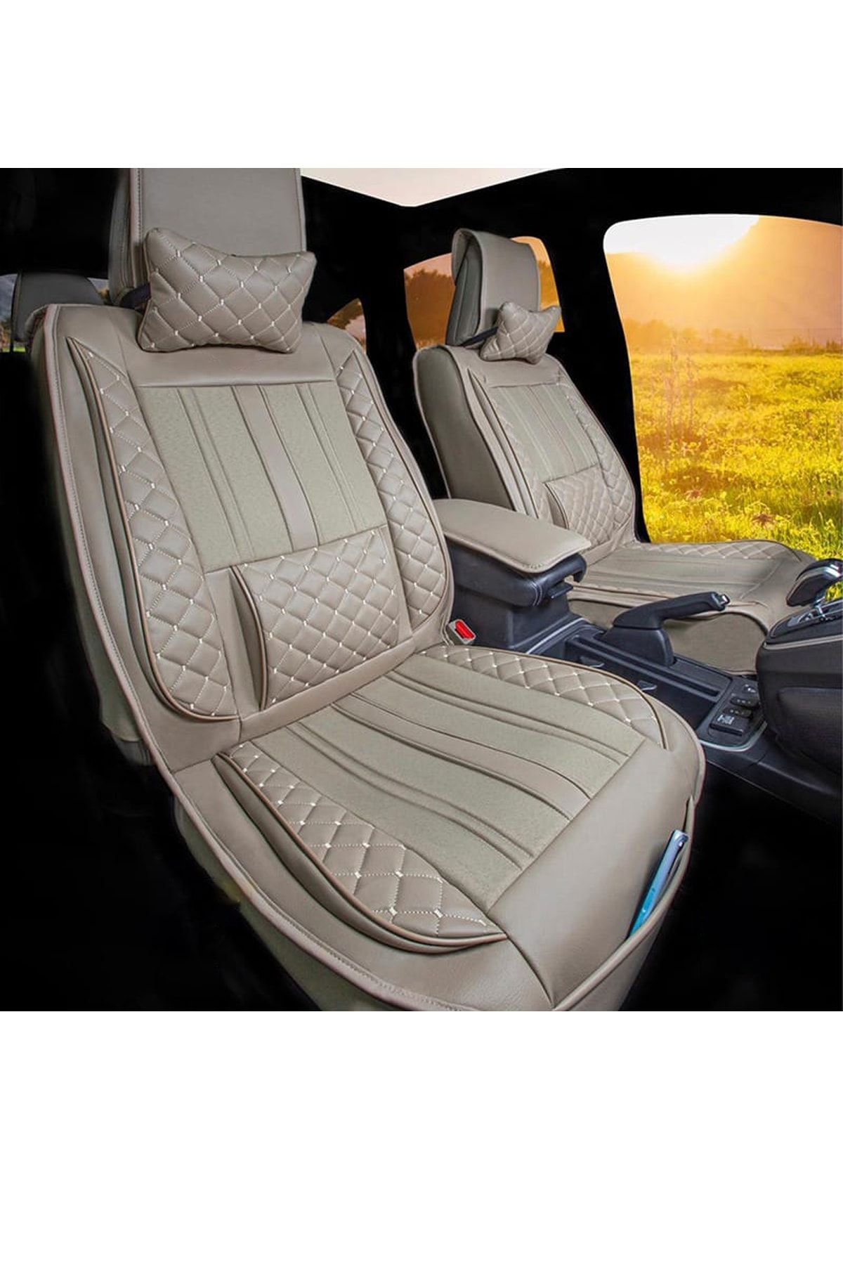 Jet Garaj Opel Corsa D Compatible Seat Cover Luxury Series Beige