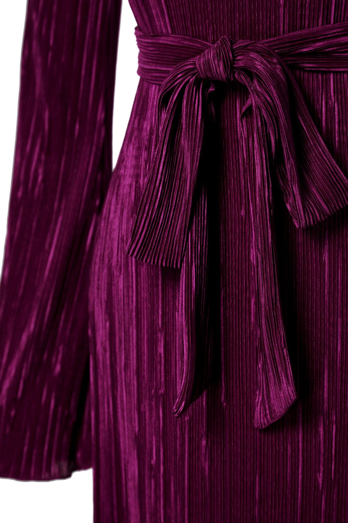 Trendyol Collection-Lila Premium-Faltenstoff, ausgestellte Ärmel, detailliertes A-Linien-Midi-Strickkleid TWOAW24EL00125 8