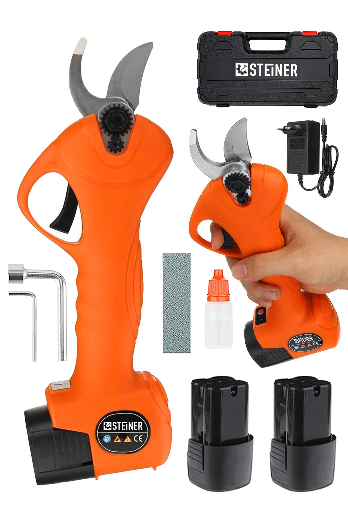 STEİNER Alman 128 Vf 10 Ah Kömürsüz Motor Akülü Bağ Makası Dal