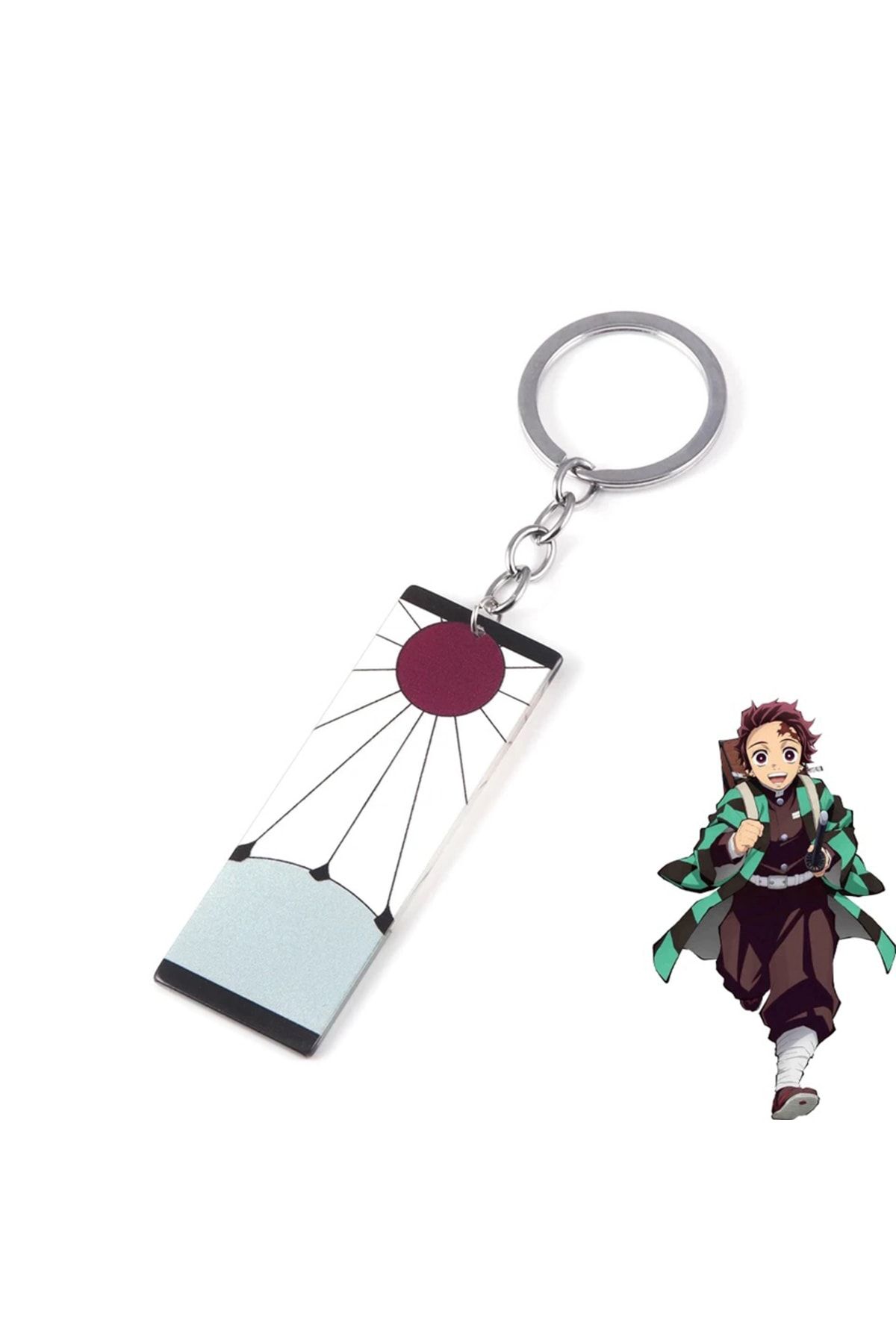 Y MODA Demon Slayer Kimetsu no Yaiba Tanjiro Demon Slashes Keychain Single Side Printing Wooden Keychain