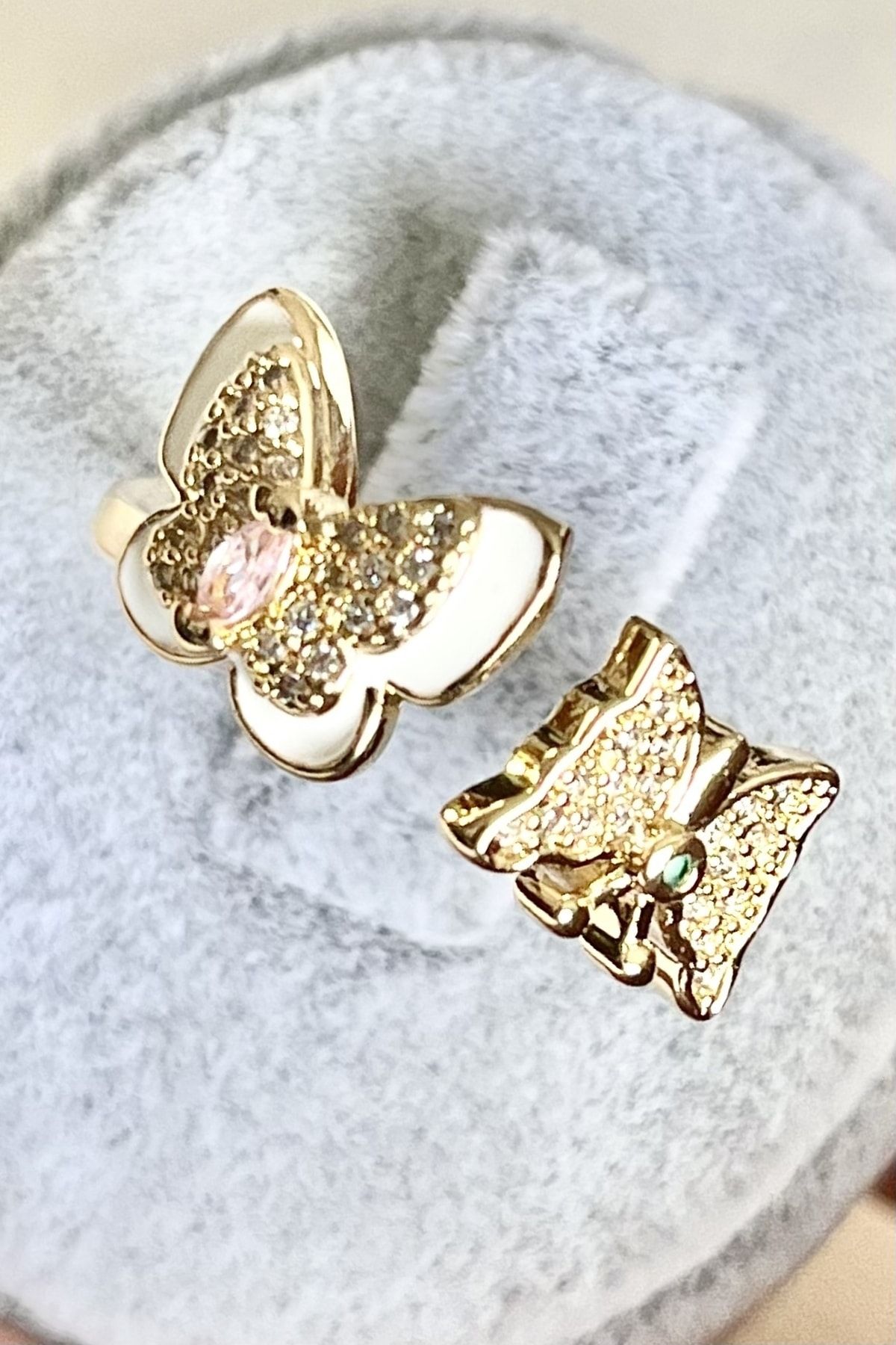 2 piece store butterfly ring