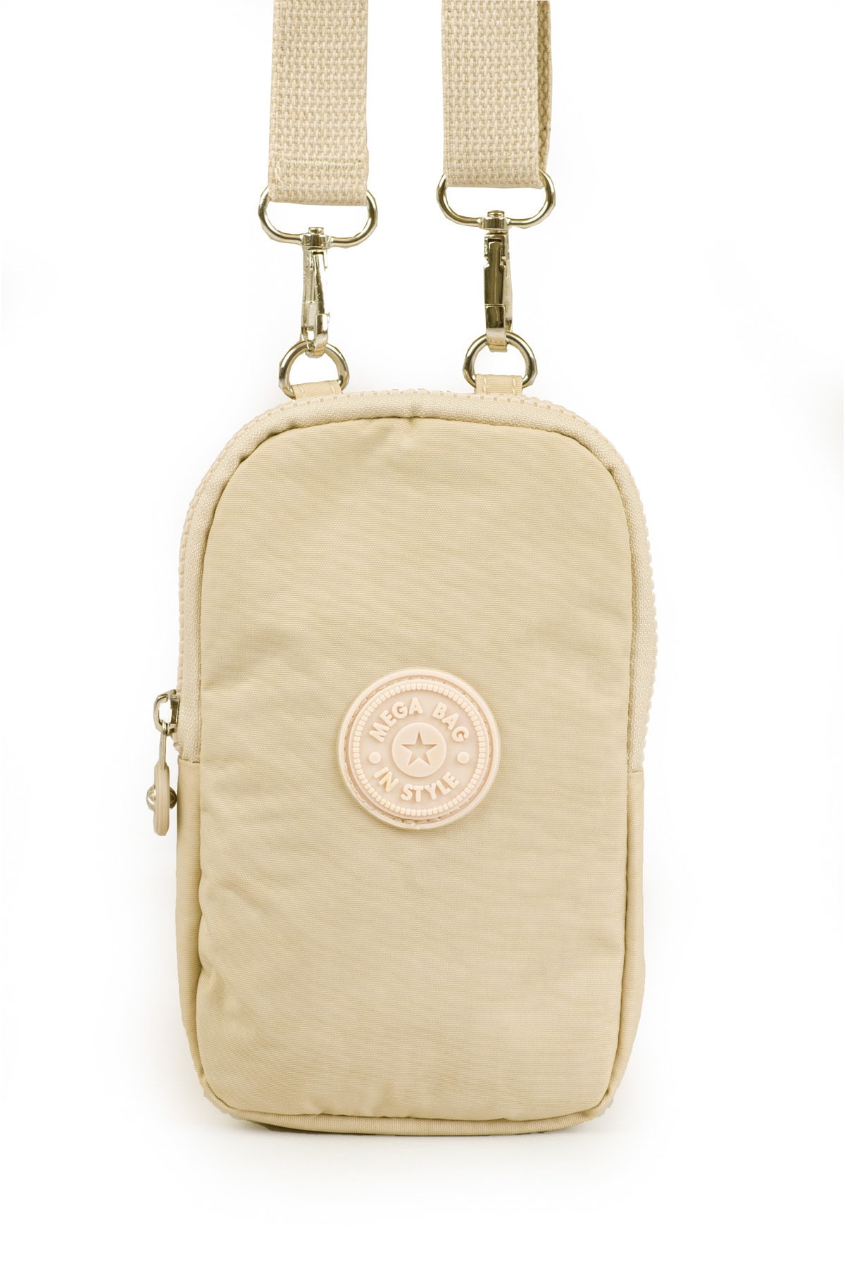 Krinkil / Clinker Imported Waterproof Fabric Shoulder Strap Cell Phone Carrying Case Cream Beige 226
